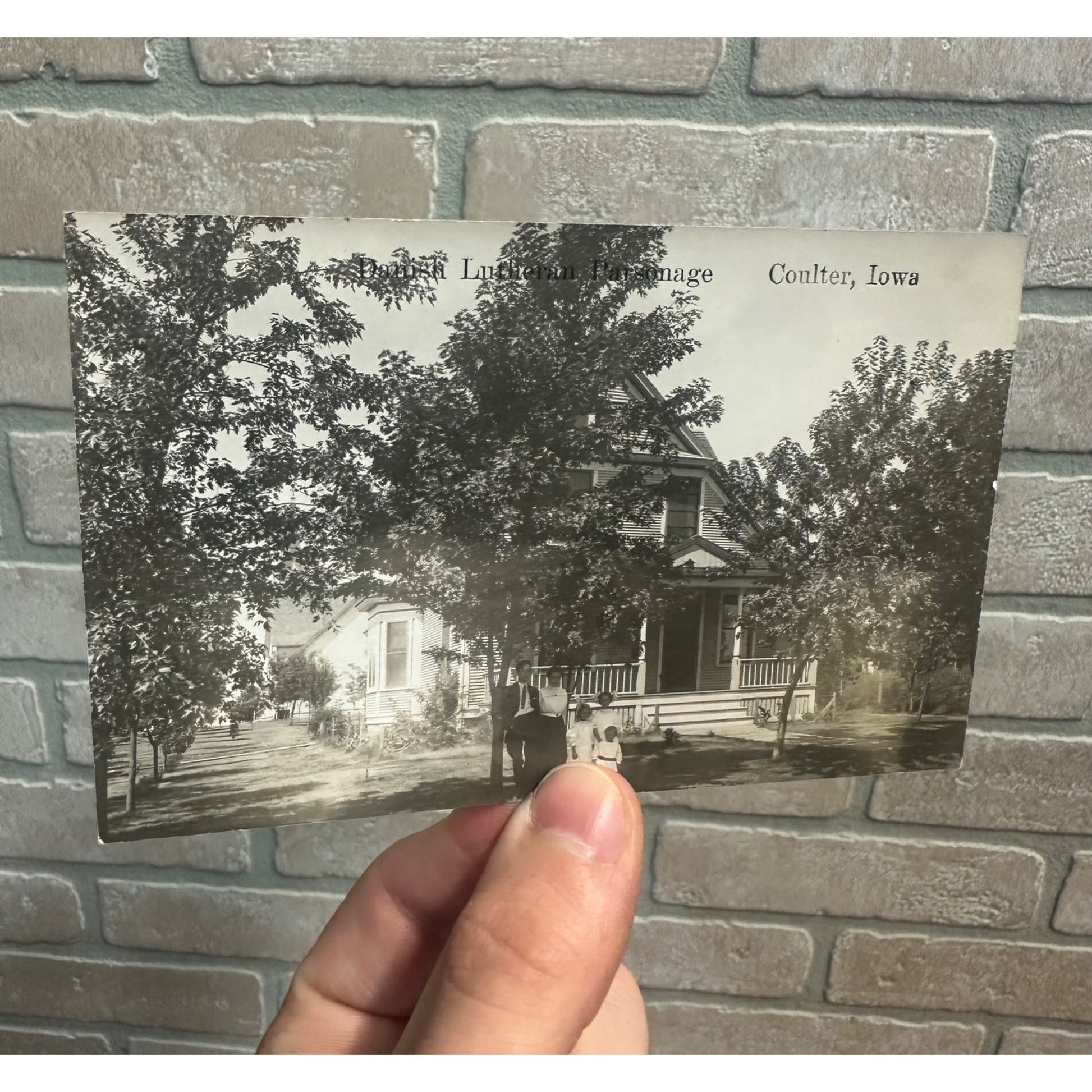 Coulter Iowa IA RPPC Postcard Danish Lutheran Parsonage Early 1900s Vintage