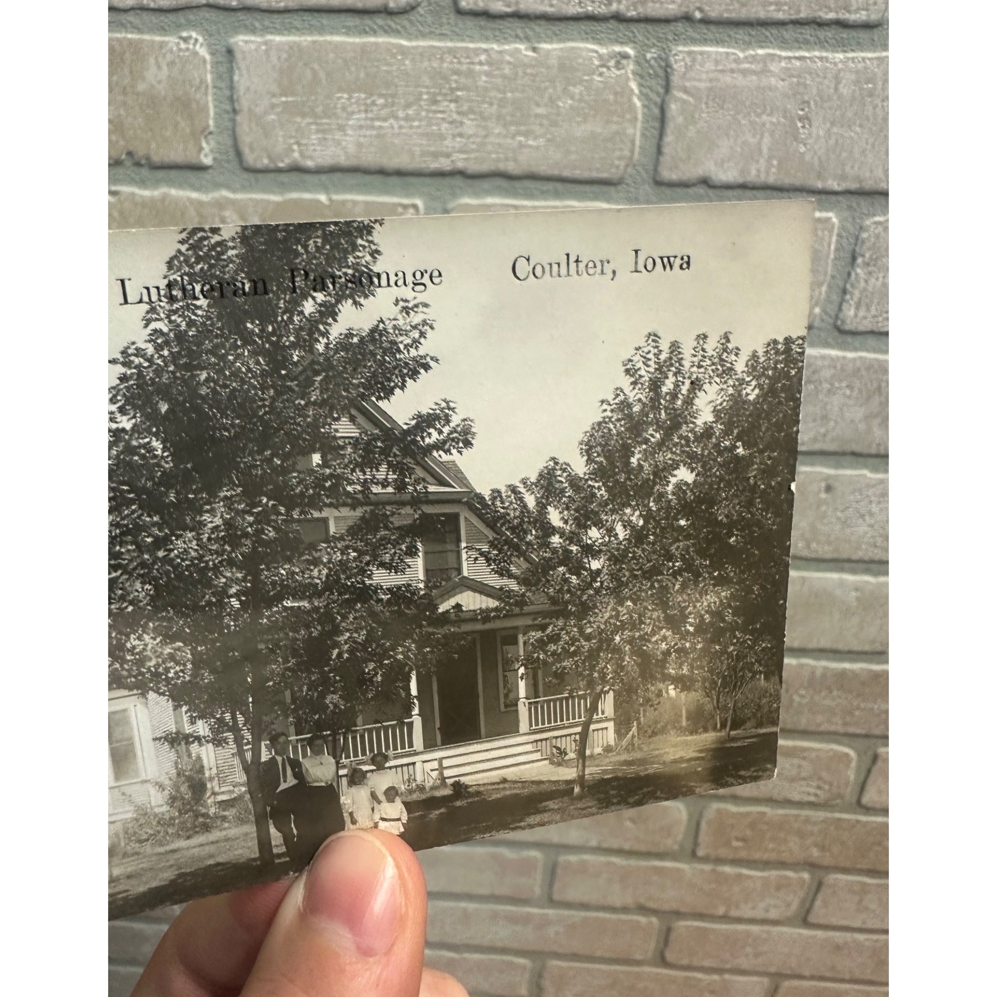 Coulter Iowa IA RPPC Postcard Danish Lutheran Parsonage Early 1900s Vintage