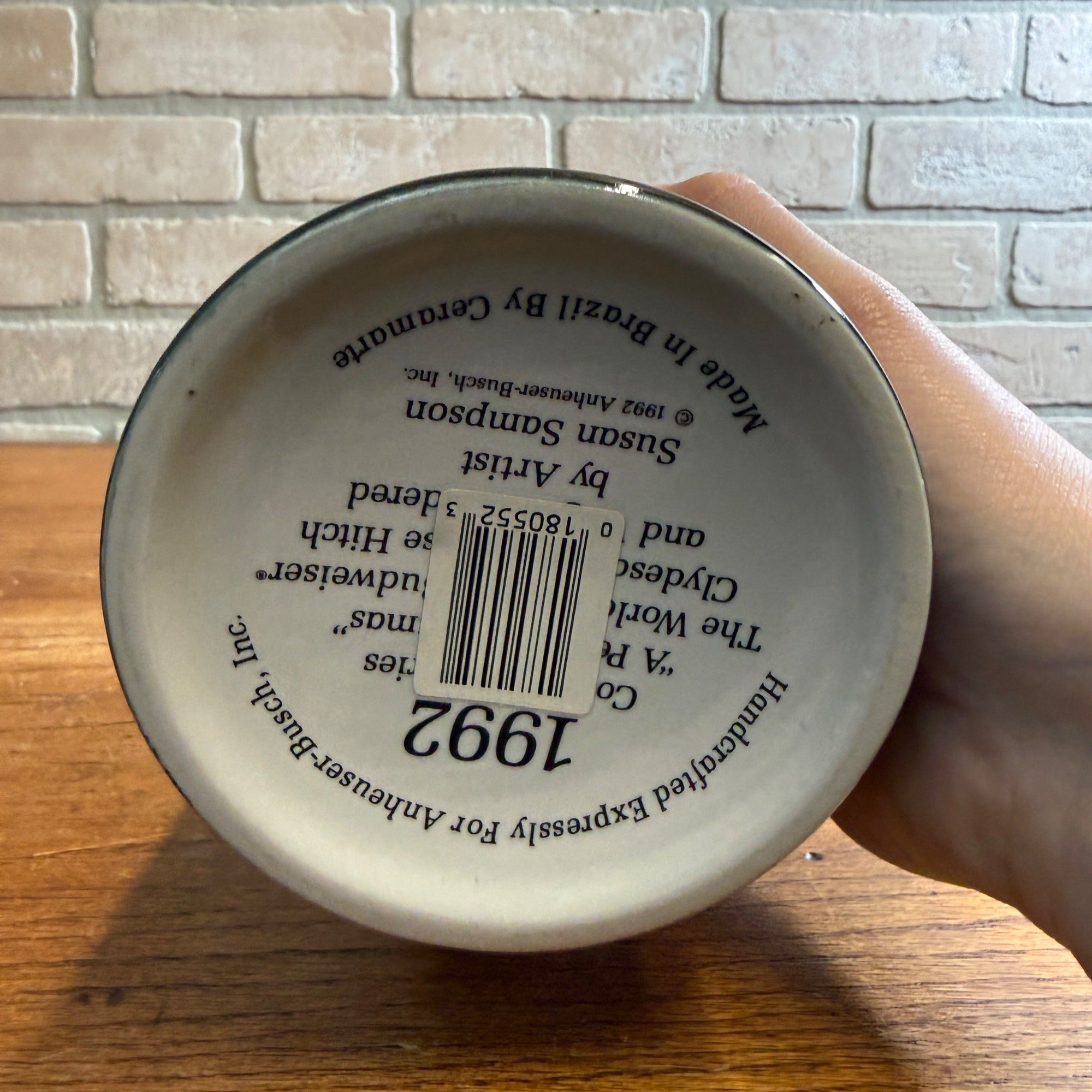 Vintage 1992 Budweiser Clydesdale Horses Beer Stein Mug Ceramic Ceramarte