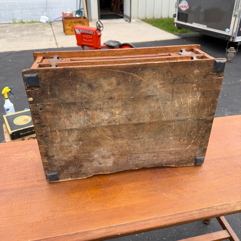 Vintage J&P Coats Advertising General Store Display Cabinet Case Two-Drawer
