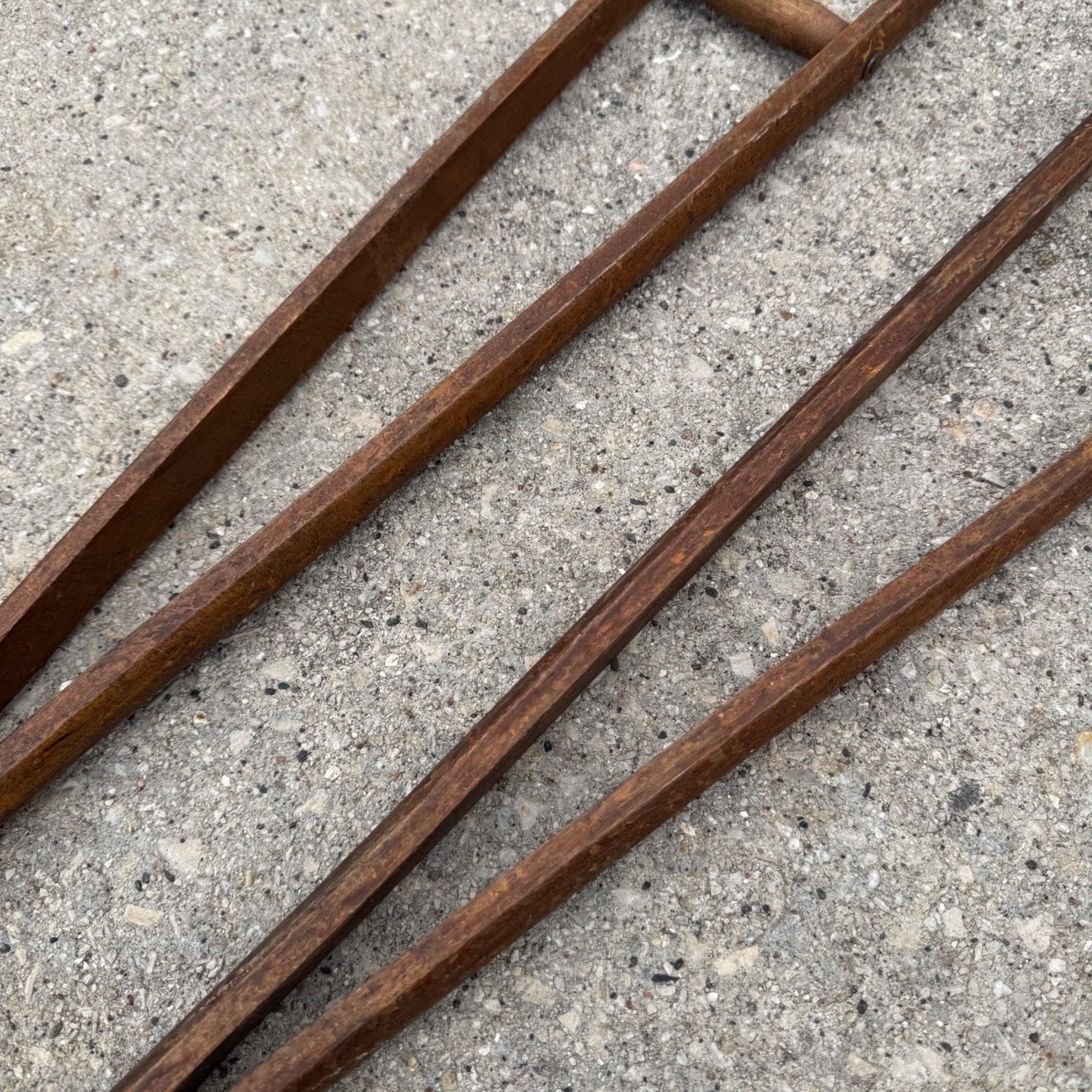 Antique Primitive Victorian 19th c. Child's Size Wooden Medical Crutches 37"