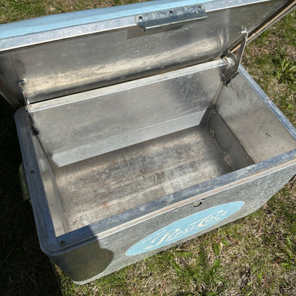 Vintage Pepsi Cola Aluminum Padded Cooler Chest Baby Blue Advertising Soda