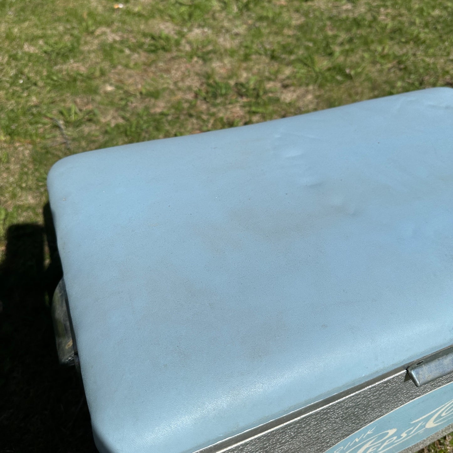 Vintage Pepsi Cola Aluminum Padded Cooler Chest Baby Blue Advertising Soda