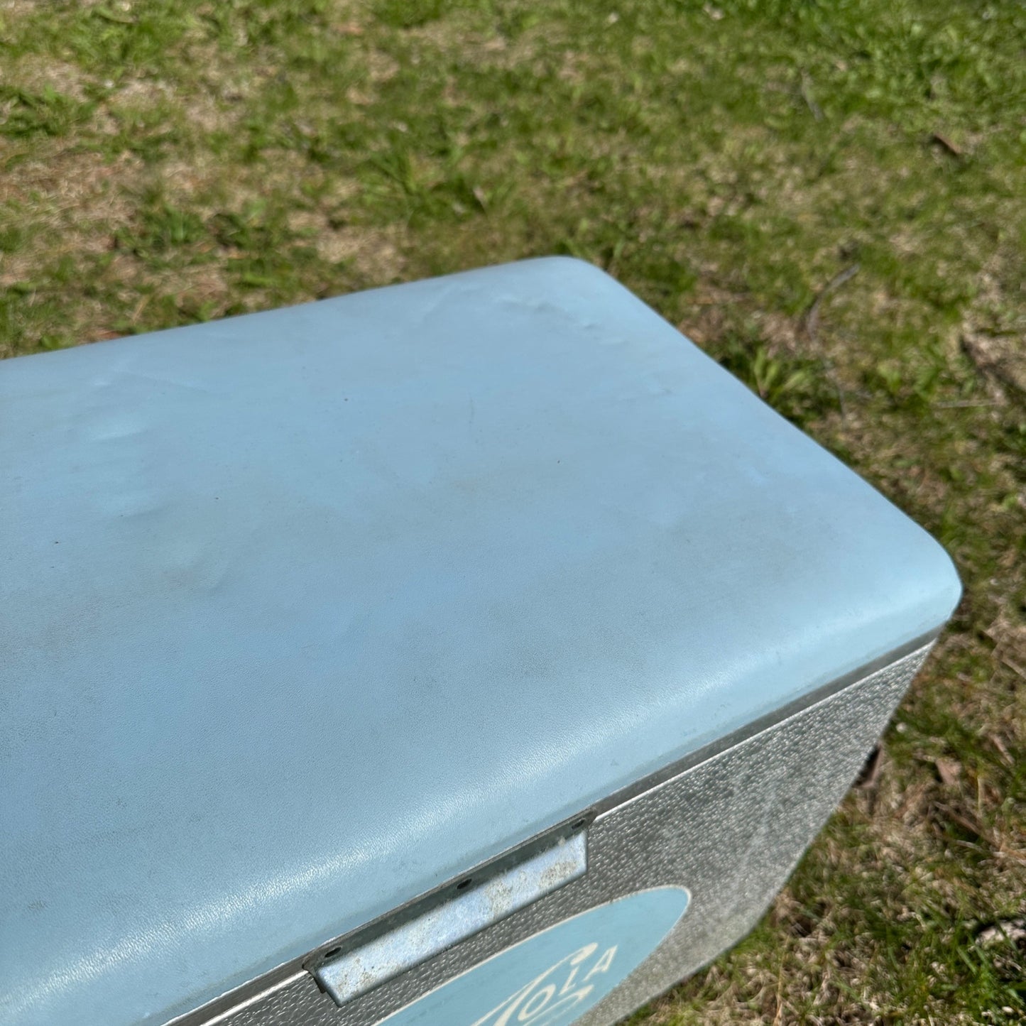Vintage Pepsi Cola Aluminum Padded Cooler Chest Baby Blue Advertising Soda