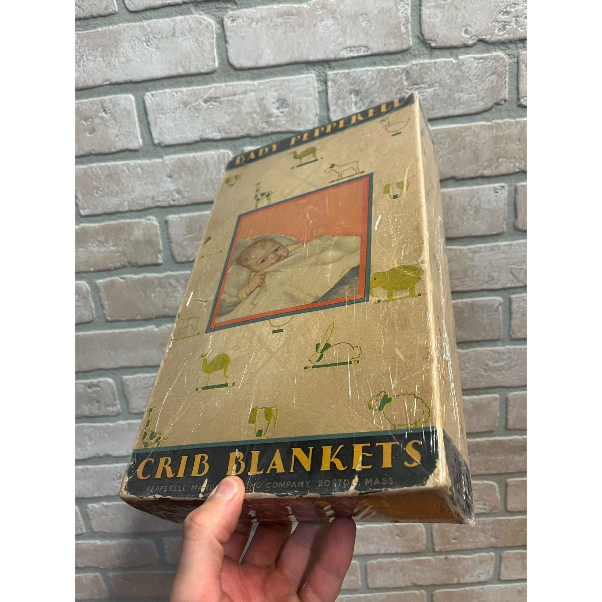Vintage Baby Pepperell Crib Blanket in Original Box Package