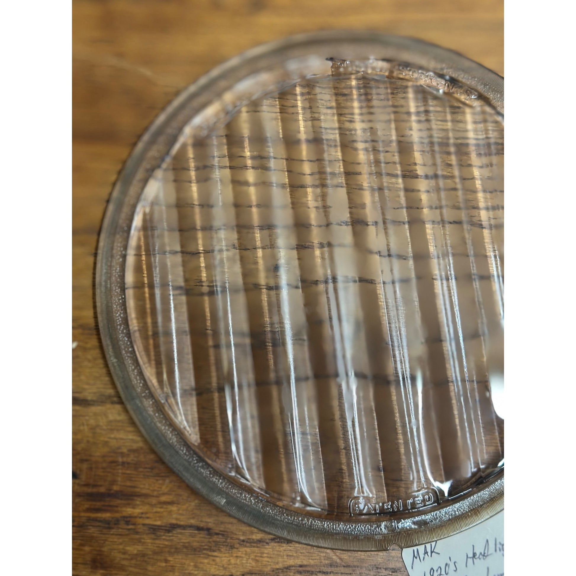 Antique 1920s Baush & Lomb Opt. Company Automobile Auto Car Lens 9" Diameter Ribbed