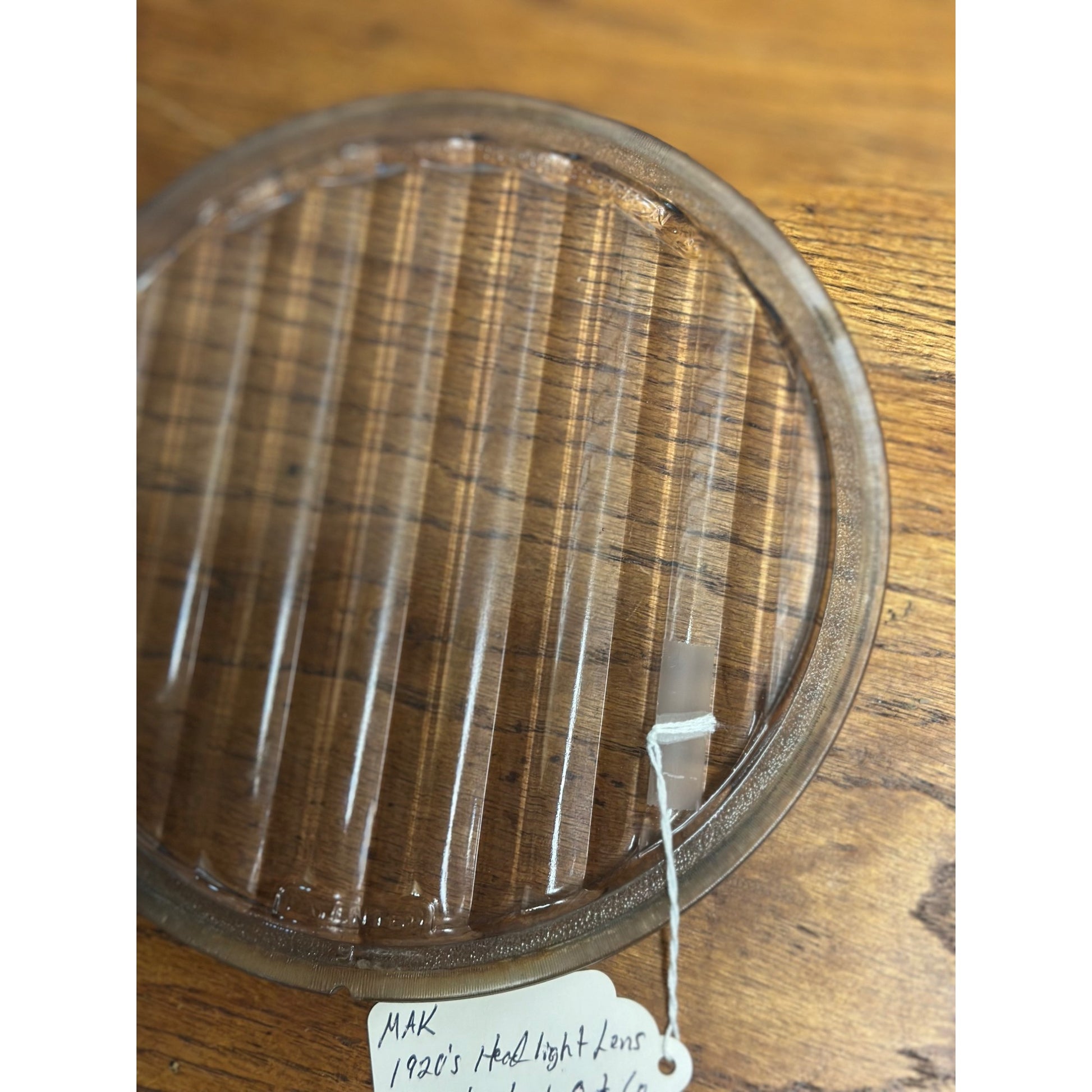 Antique 1920s Baush & Lomb Opt. Company Automobile Auto Car Lens 9" Diameter Ribbed