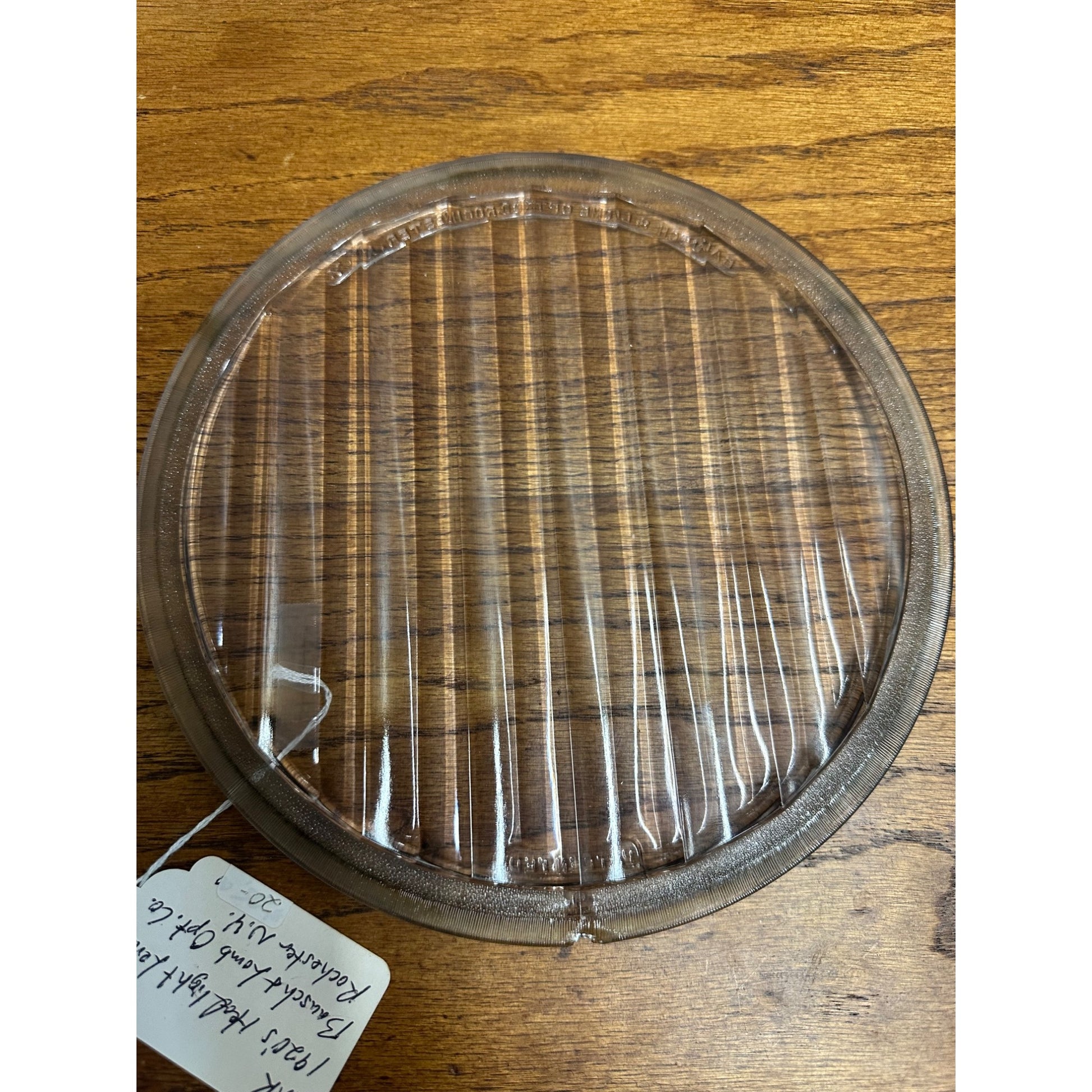 Antique 1920s Baush & Lomb Opt. Company Automobile Auto Car Lens 9" Diameter Ribbed