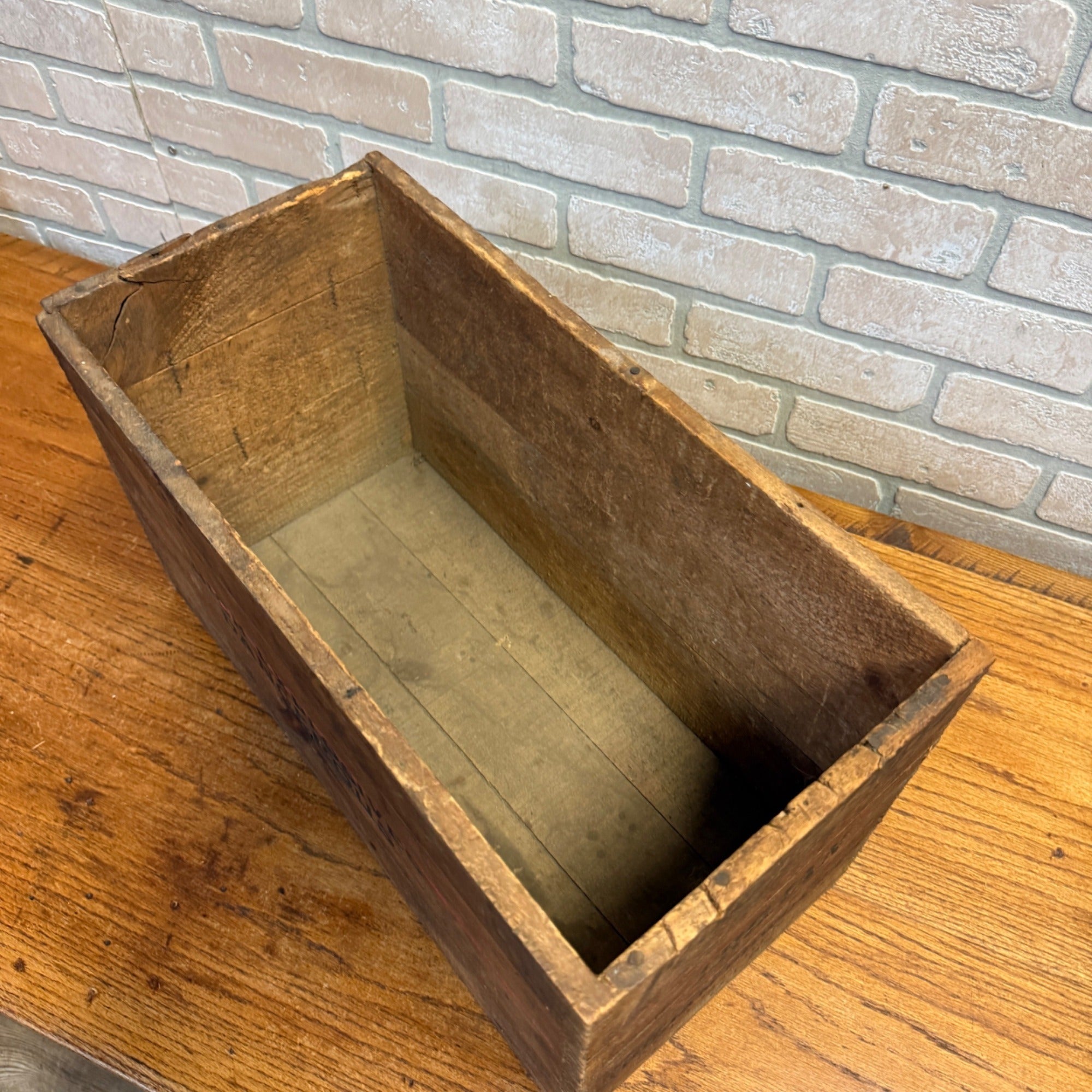 Vintage Dovetailed Wood Crate Trojan Powder Co. Allentown, PA 50 Pounds High Explosives Dangerous Labeling