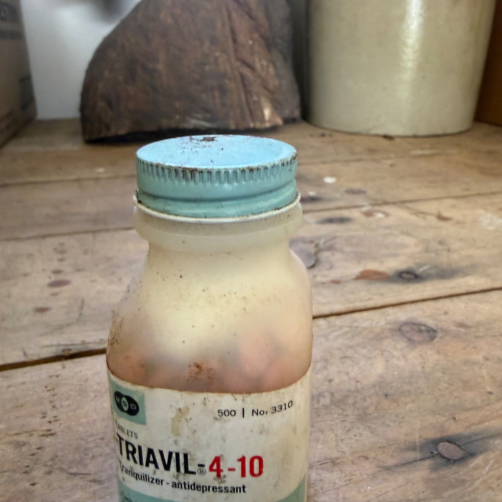 Vintage MSD Triavil 4-10 Medicine Bottle Merck Sharp Dohme Drug Store Display