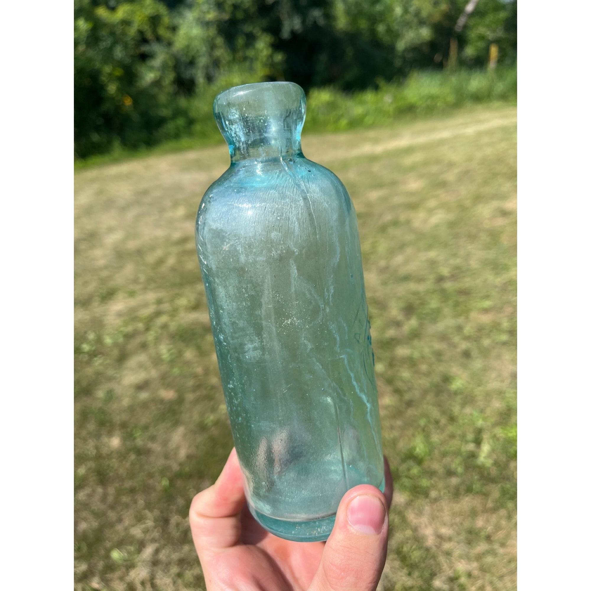 Vintage A.L. Hostman Plymouth Wis Wisconsin Hutchinson Soda Bottle Hutch Blob