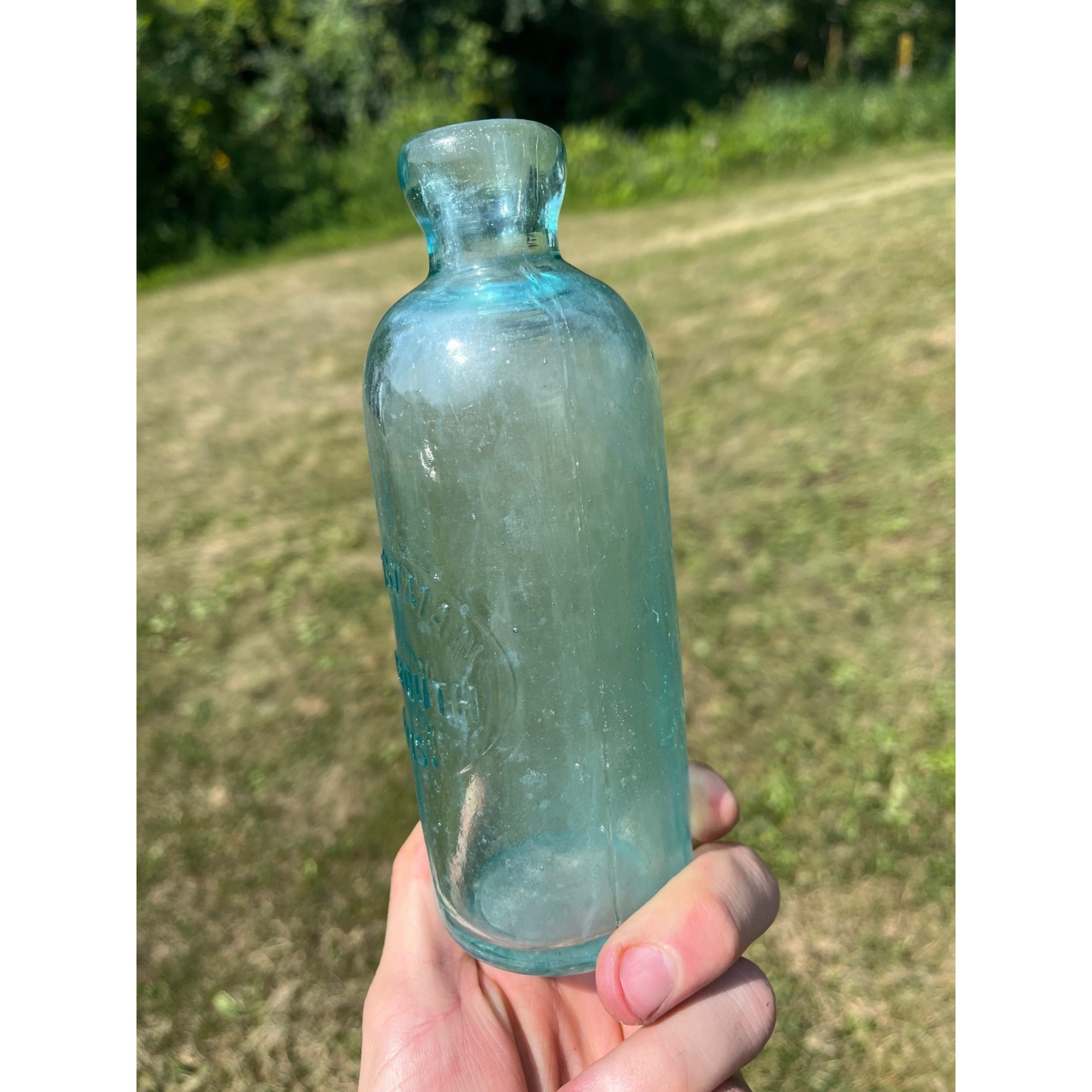 Vintage A.L. Hostman Plymouth Wis Wisconsin Hutchinson Soda Bottle Hutch Blob