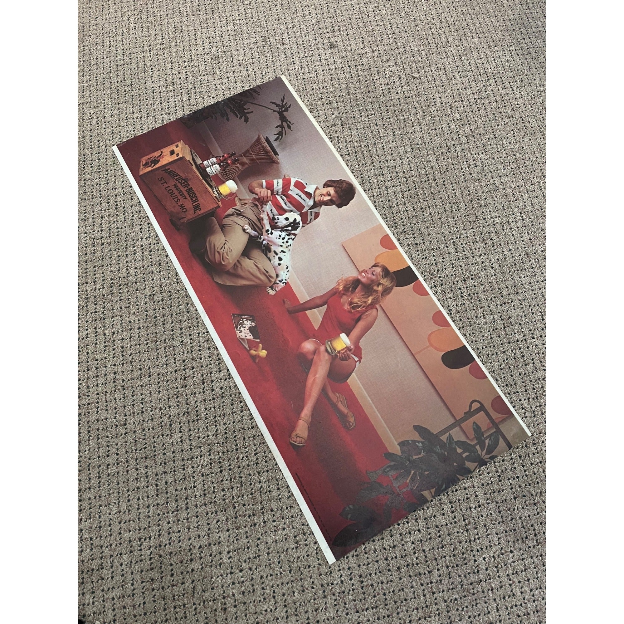 RARE Vintage Budweiser Beer Lighted Bar Sign Plastic Insert Face Sheet 24"