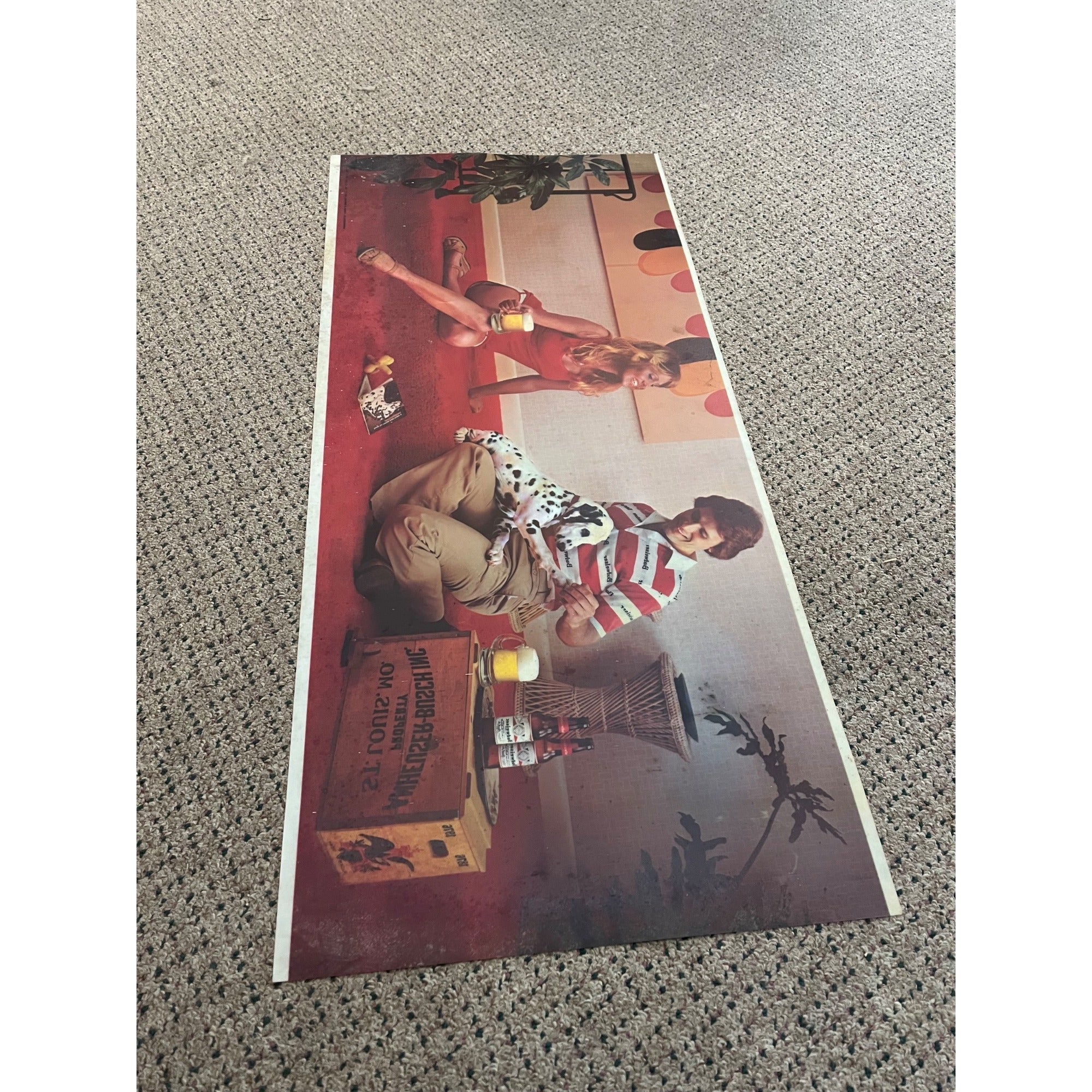 RARE Vintage Budweiser Beer Lighted Bar Sign Plastic Insert Face Sheet 24"