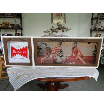 RARE Vintage Budweiser Beer Lighted Bar Sign Plastic Insert Face Sheet 24"