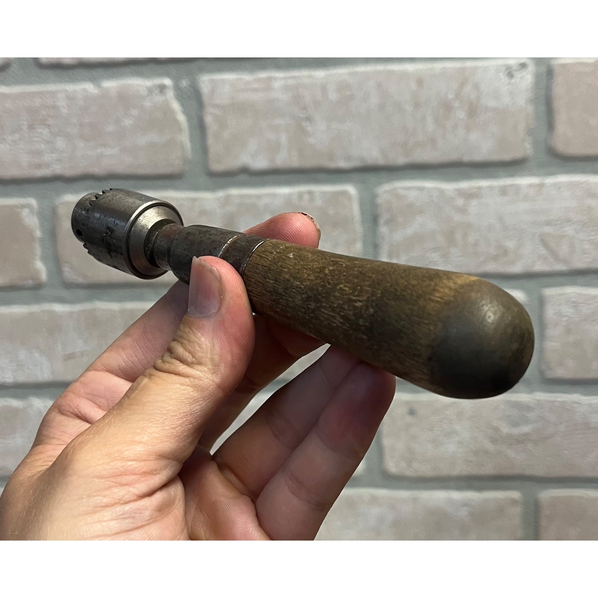 Vintage Antique Wood Handle Hand Drill Auger Chuck Supreme Chuck Chicago 5/32