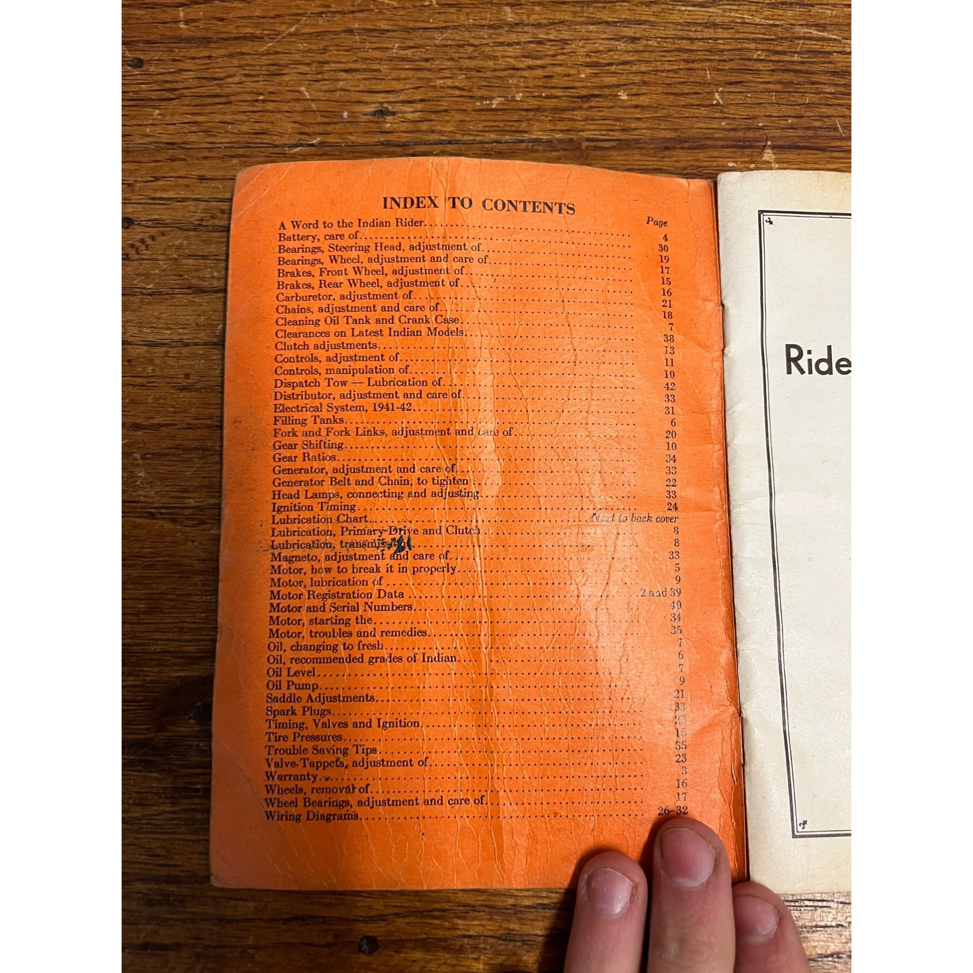 Authentic Original Vintage 1947 Indian Riders Motorcycle Instruction Book