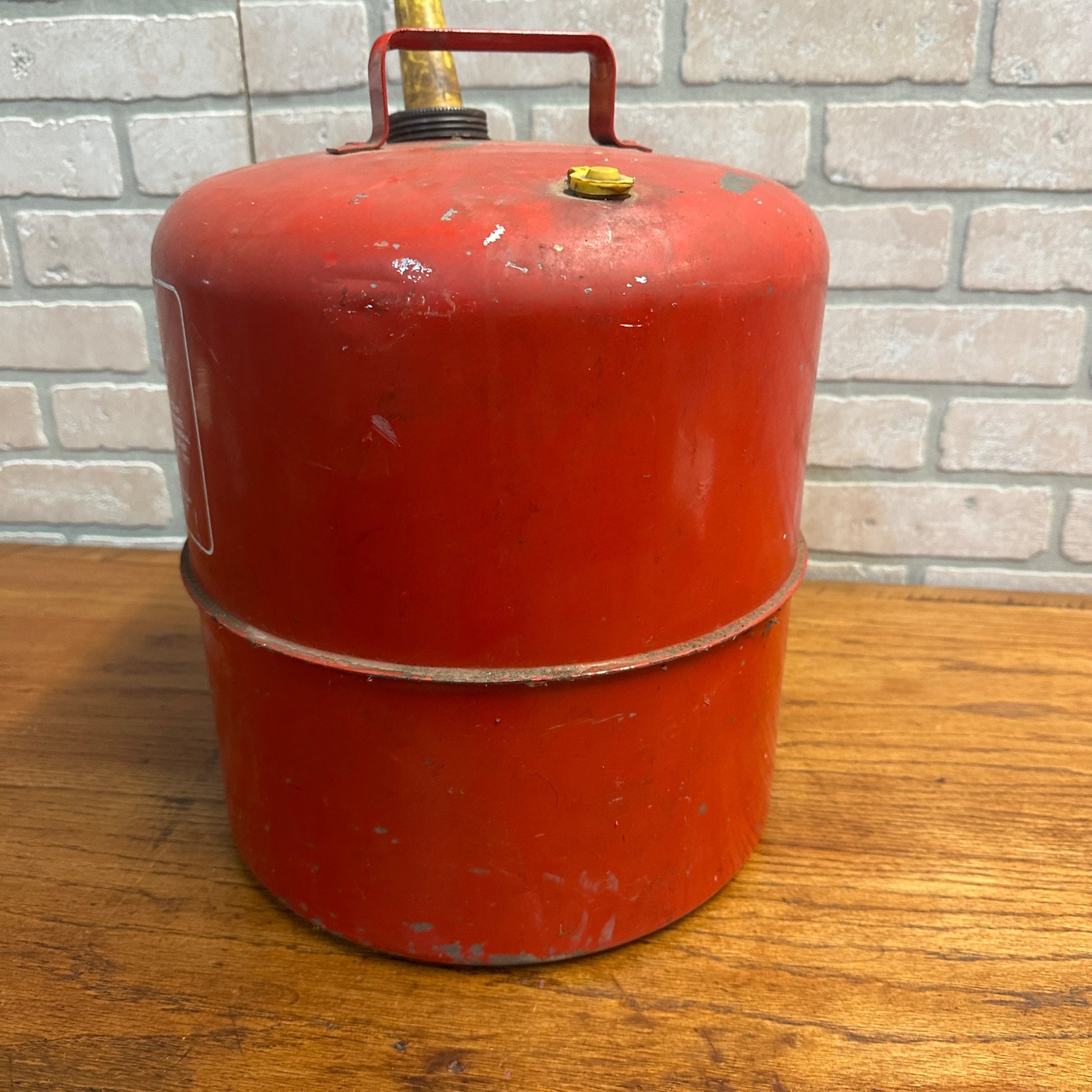 Vintage Chilton Vented Metal Red 5 1/4 Gallon Fuel/Gas Can With Spout