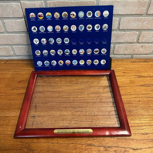 NOS State & Territory 50 Quarter Colorized Complete set (1999-2009) Framed