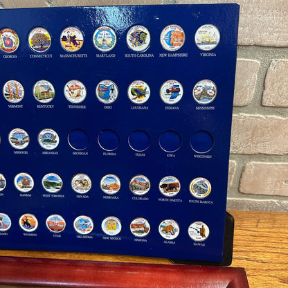 NOS State & Territory 50 Quarter Colorized Complete set (1999-2009) Framed