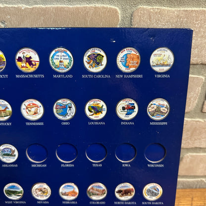 NOS State & Territory 50 Quarter Colorized Complete set (1999-2009) Framed