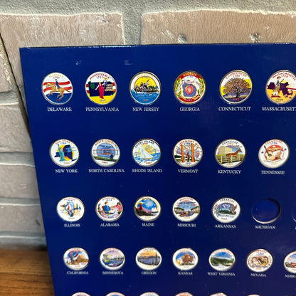 NOS State & Territory 50 Quarter Colorized Complete set (1999-2009) Framed