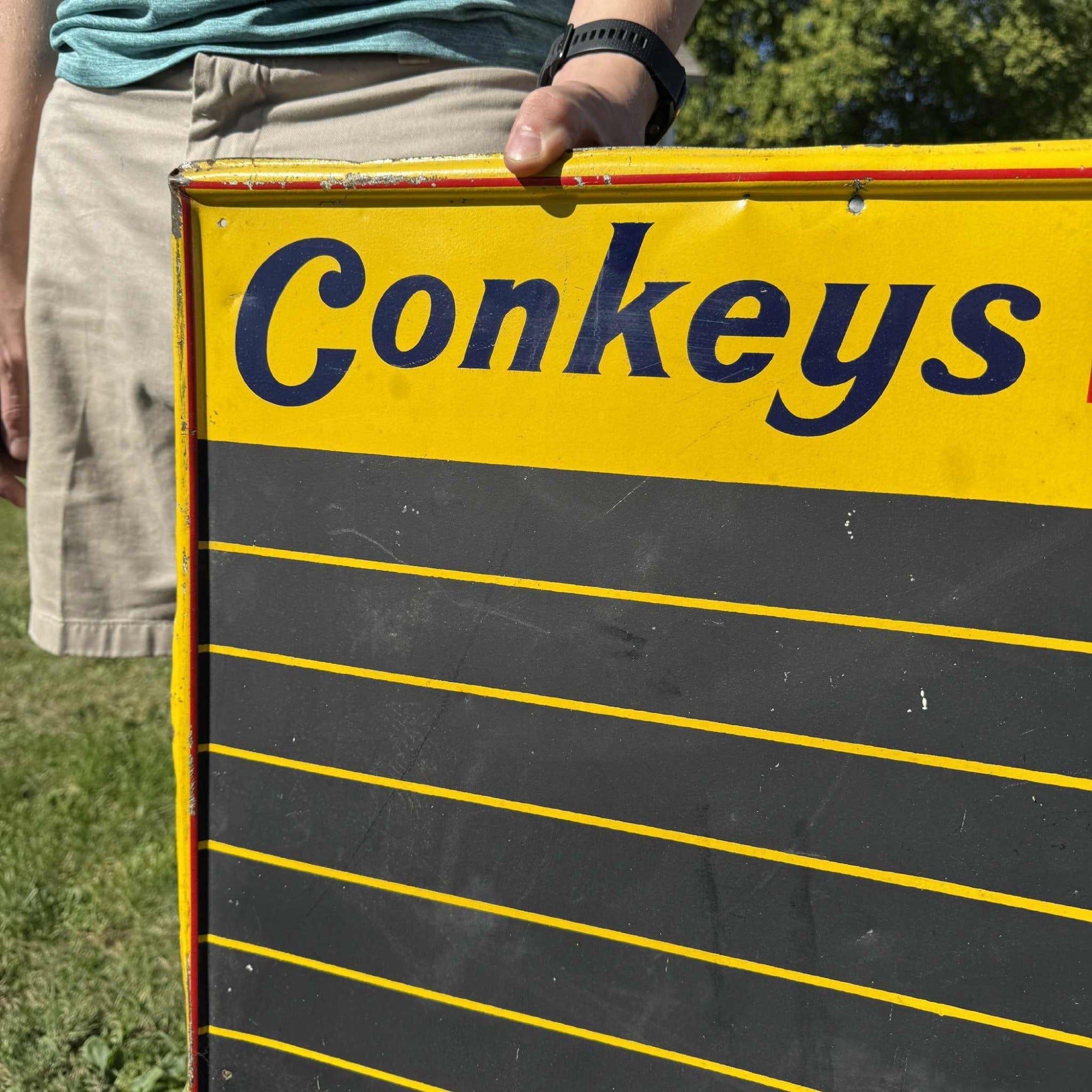 RARE Vintage Conkey's Feed Sign Poultry Farm Advertising Chalk Board