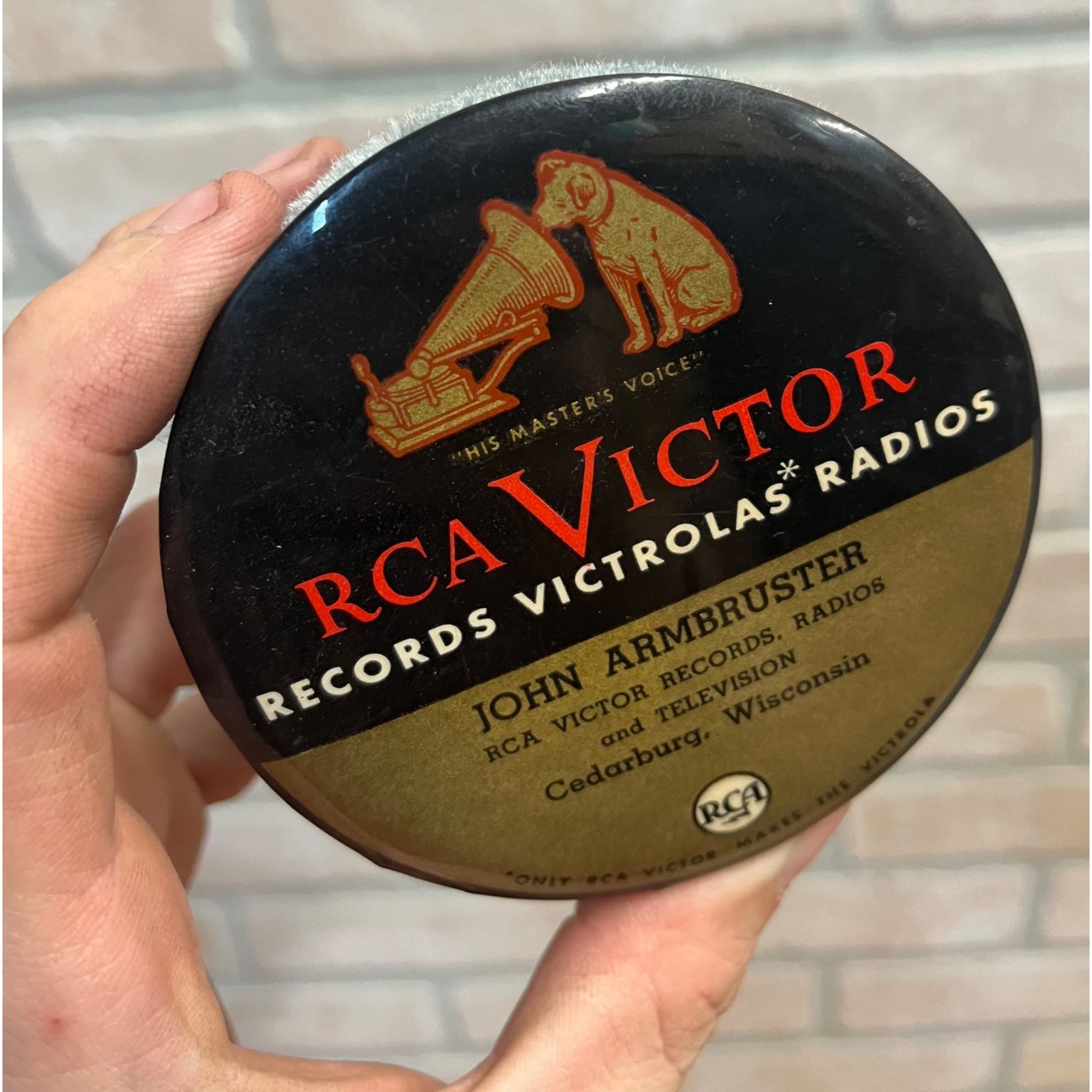 Vintage RCA Victor Celluloid Advertising Record Cleaner Nipper Cedarburg WI