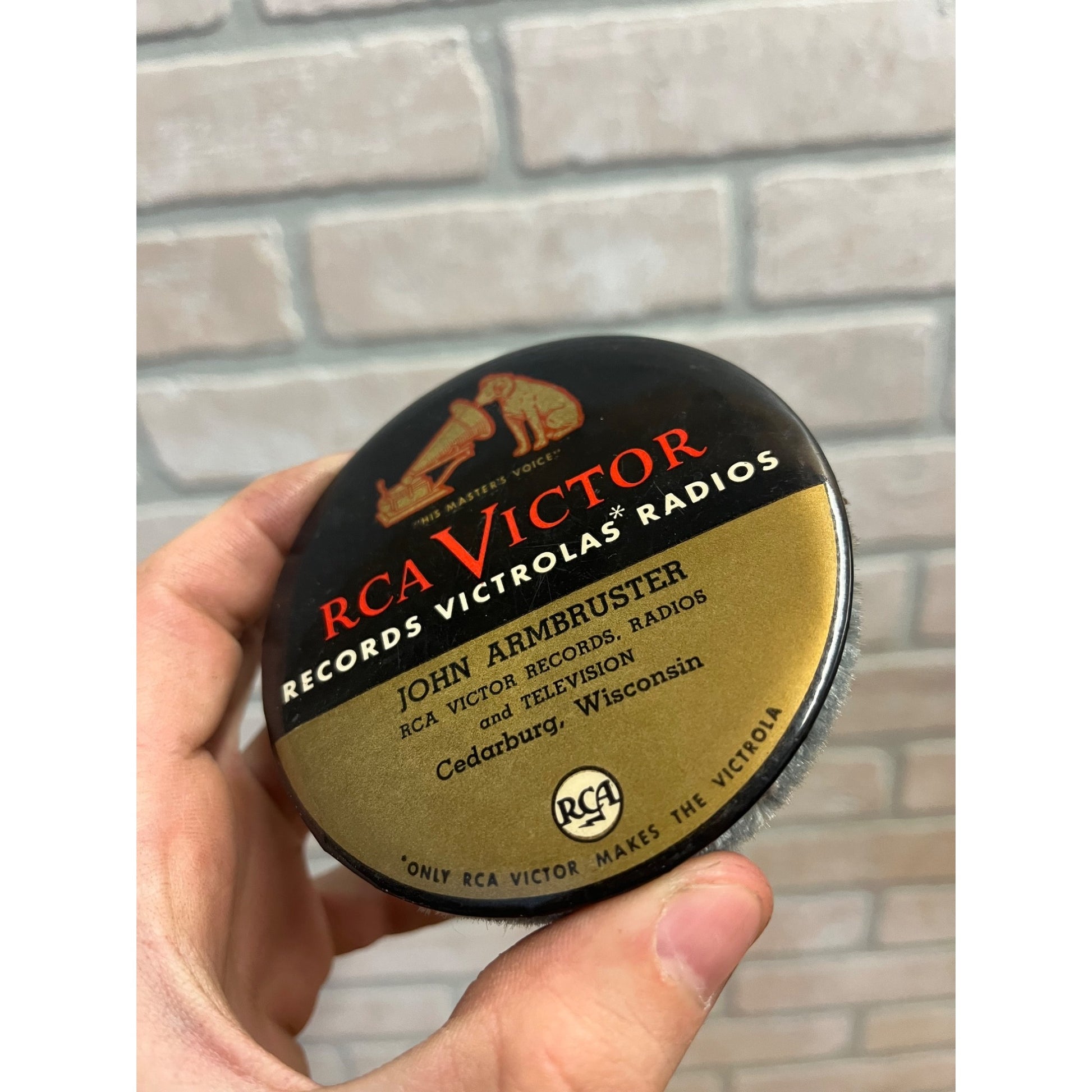 Vintage RCA Victor Celluloid Advertising Record Cleaner Nipper Cedarburg WI