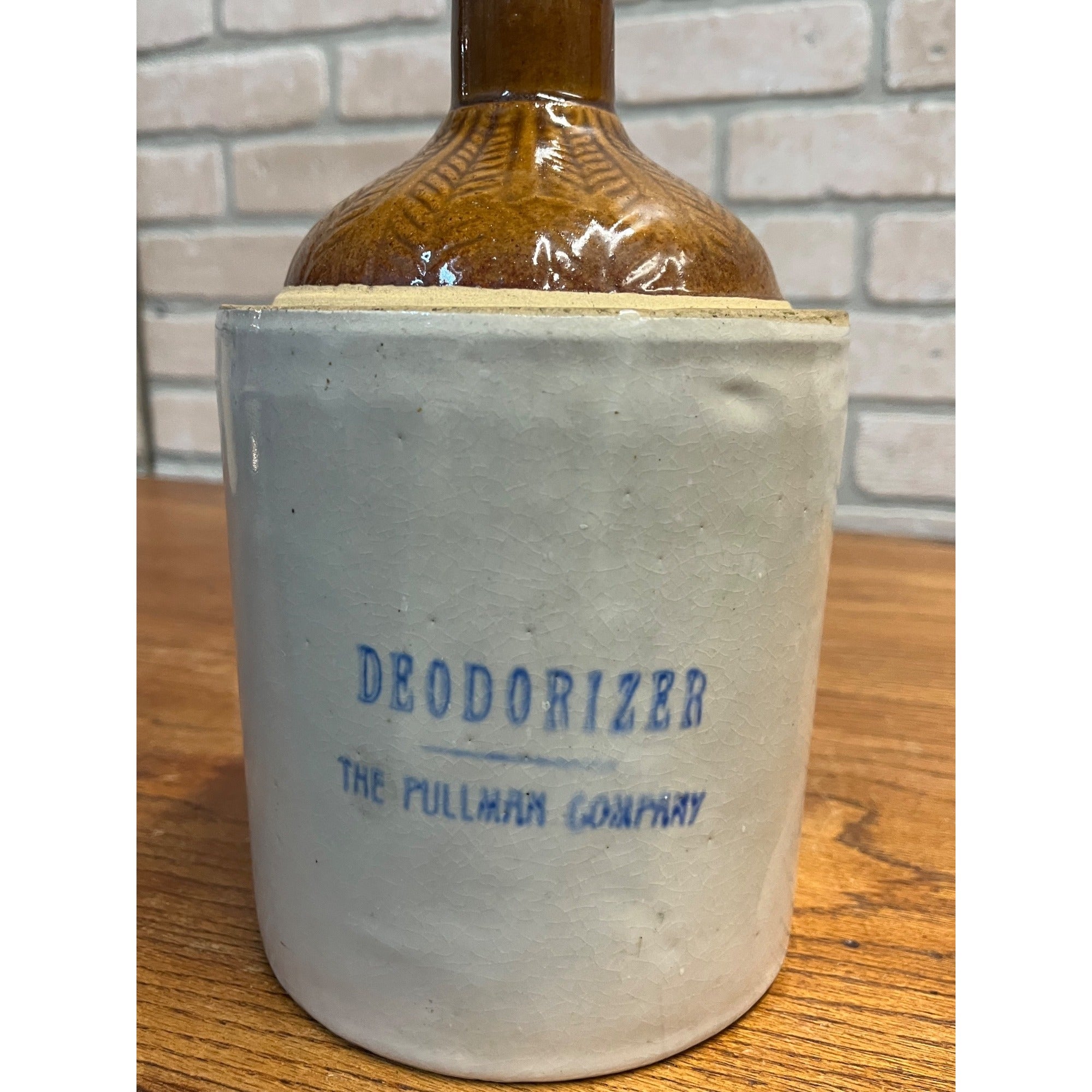 Vintage The Pullman Company Stoneware Deodorizer Pottery Jug Railroad Train