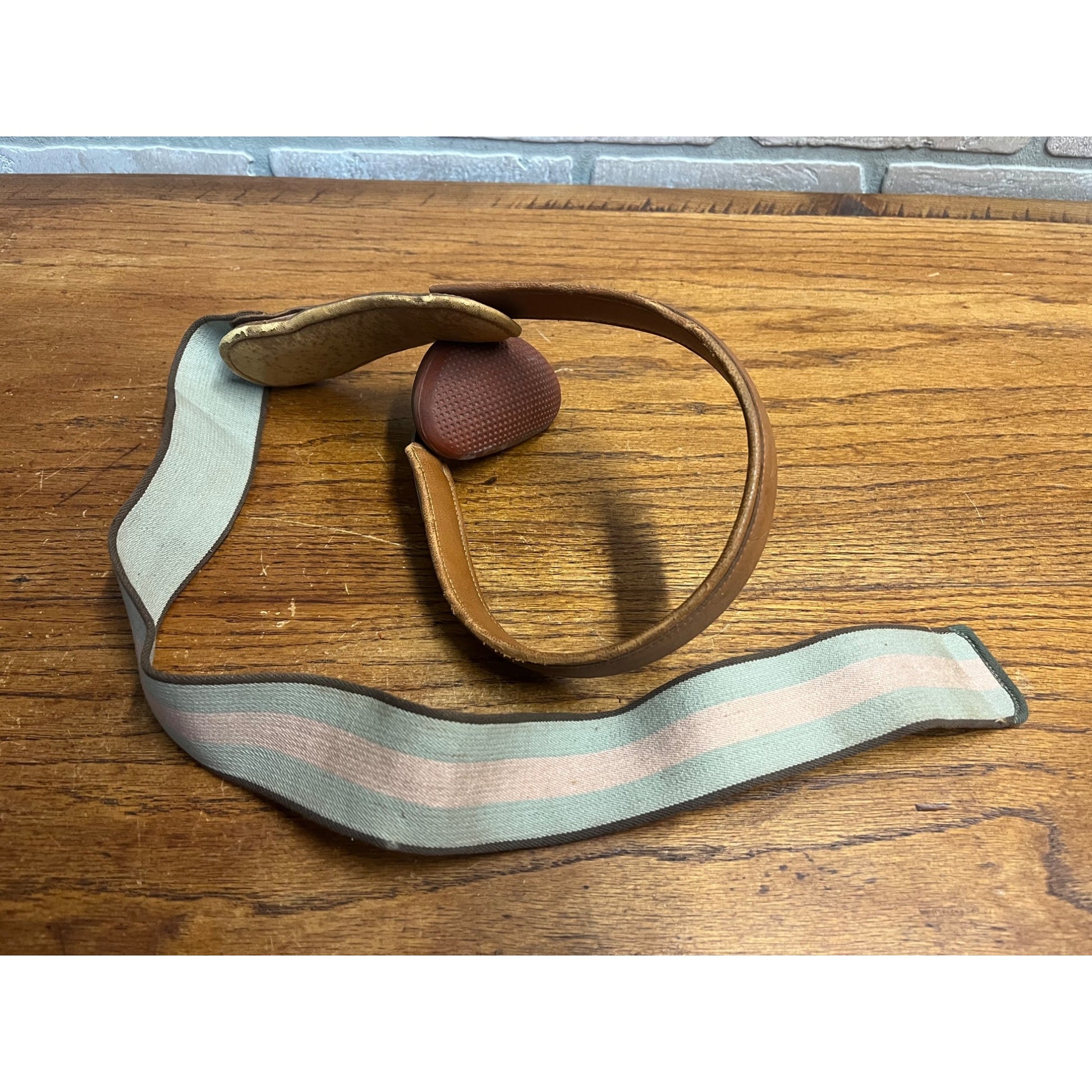 Antique Vintage Hernia Belt Medical Device Oddity Leather Ohio Truss Co. 1900s