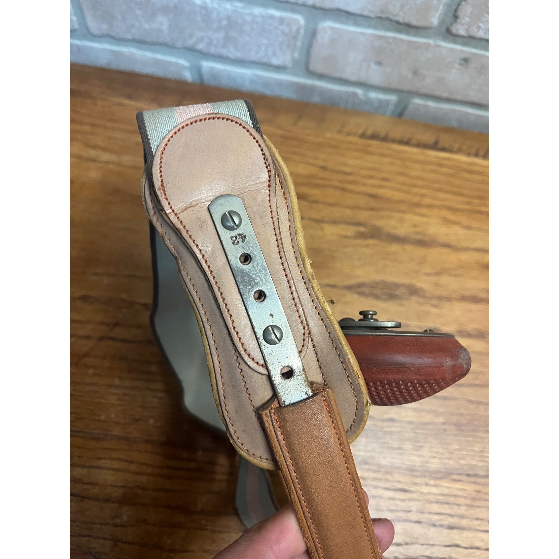 Antique Vintage Hernia Belt Medical Device Oddity Leather Ohio Truss Co. 1900s