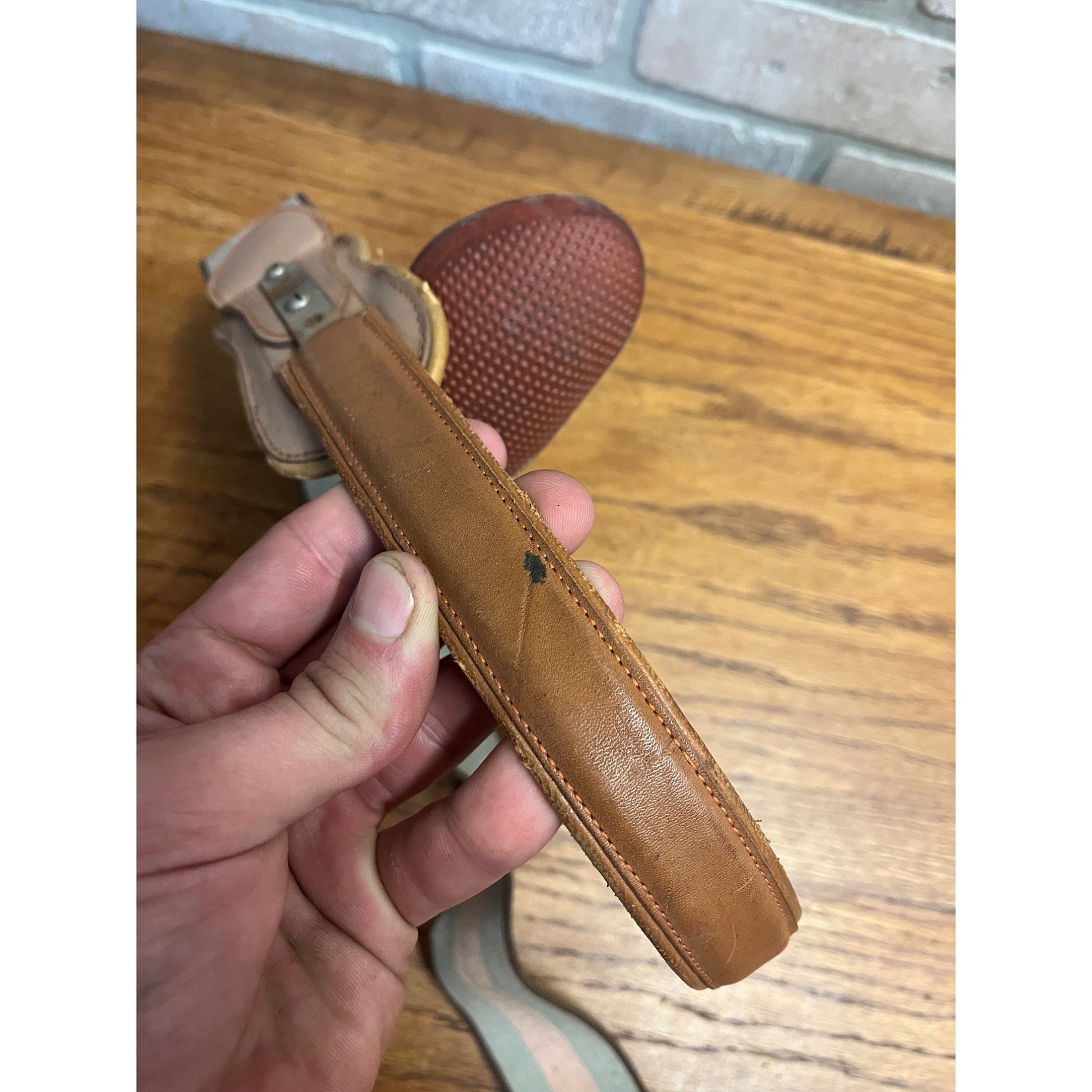 Antique Vintage Hernia Belt Medical Device Oddity Leather Ohio Truss Co. 1900s