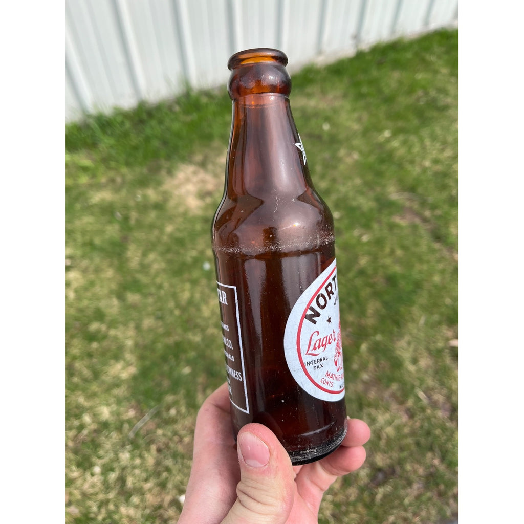 Vintage North Star Beer ACL Painted Amber Beer Bottle Wausau Wisconsin WI Wis