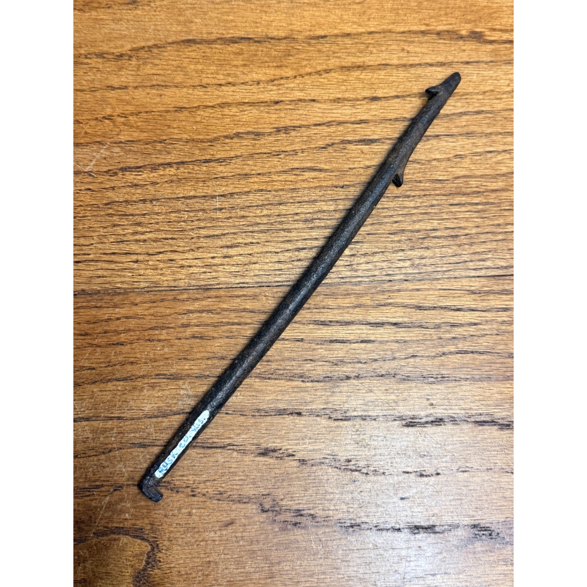 Authentic Fur Trade Era 9.5" Iron Muskrat Spear from Rusk County, Wisconsin