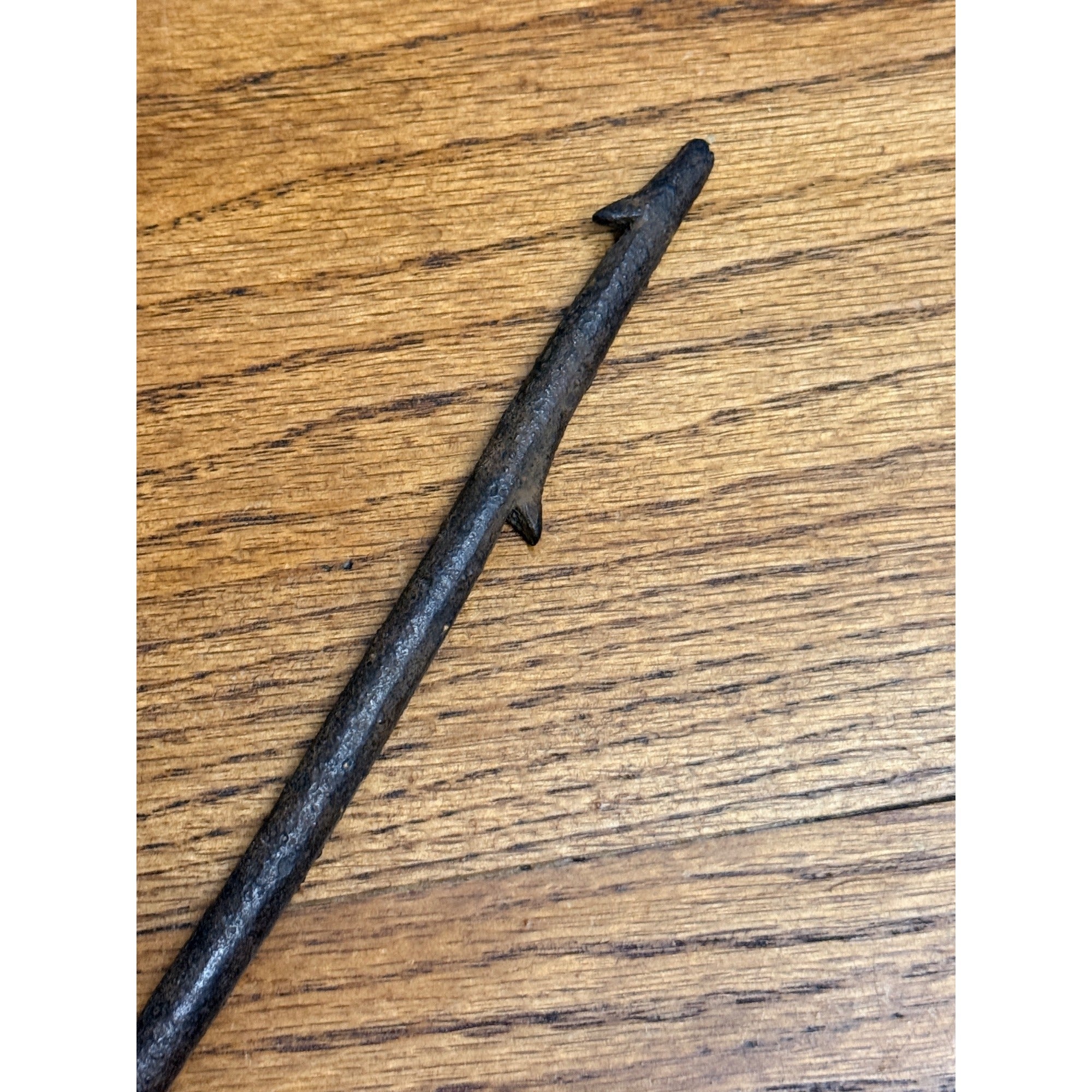 Authentic Fur Trade Era 9.5" Iron Muskrat Spear from Rusk County, Wisconsin