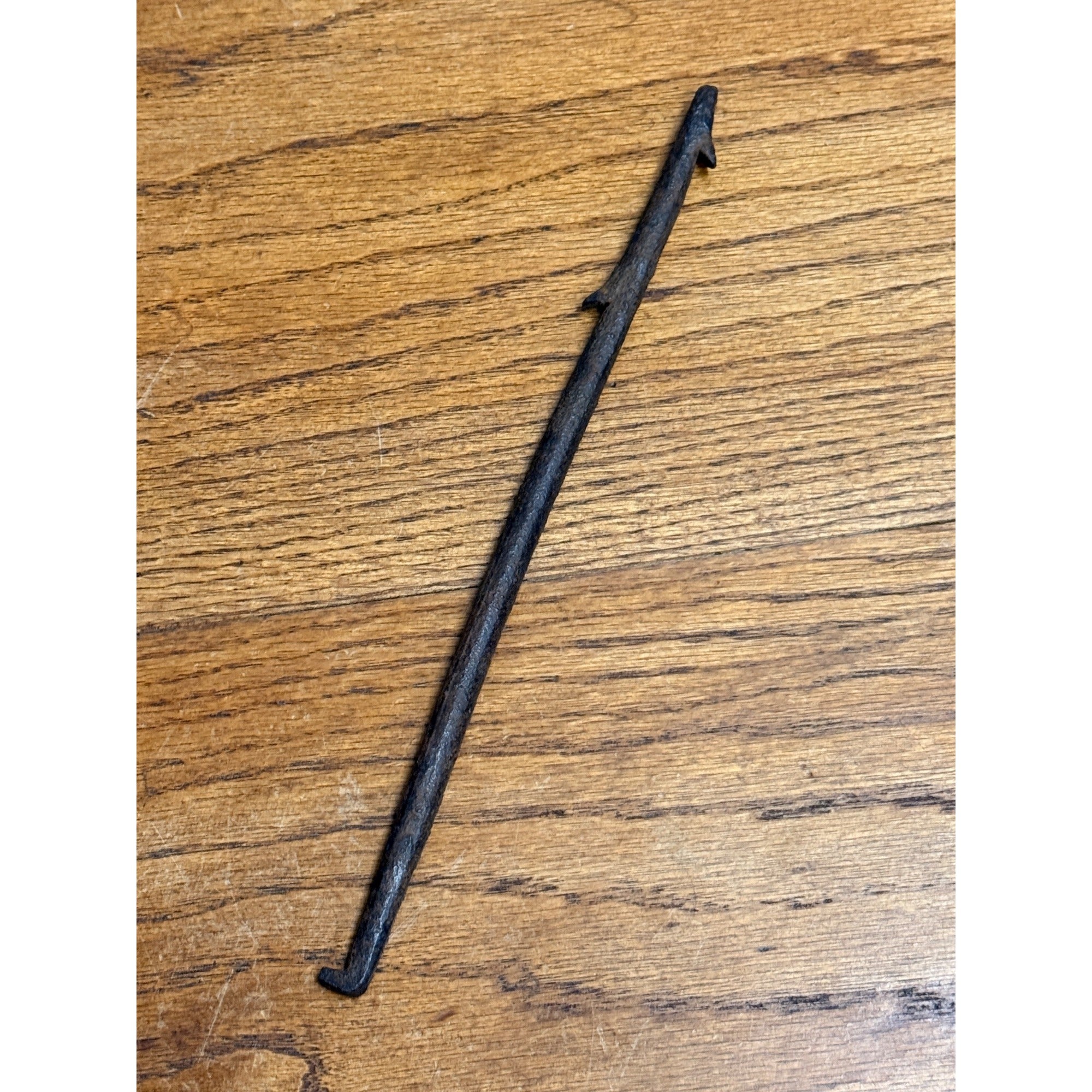 Authentic Fur Trade Era 9.5" Iron Muskrat Spear from Rusk County, Wisconsin