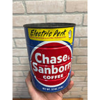 Vintage Chase & Sanborn Coffee Can Metal Tin 2lb Electric Perk