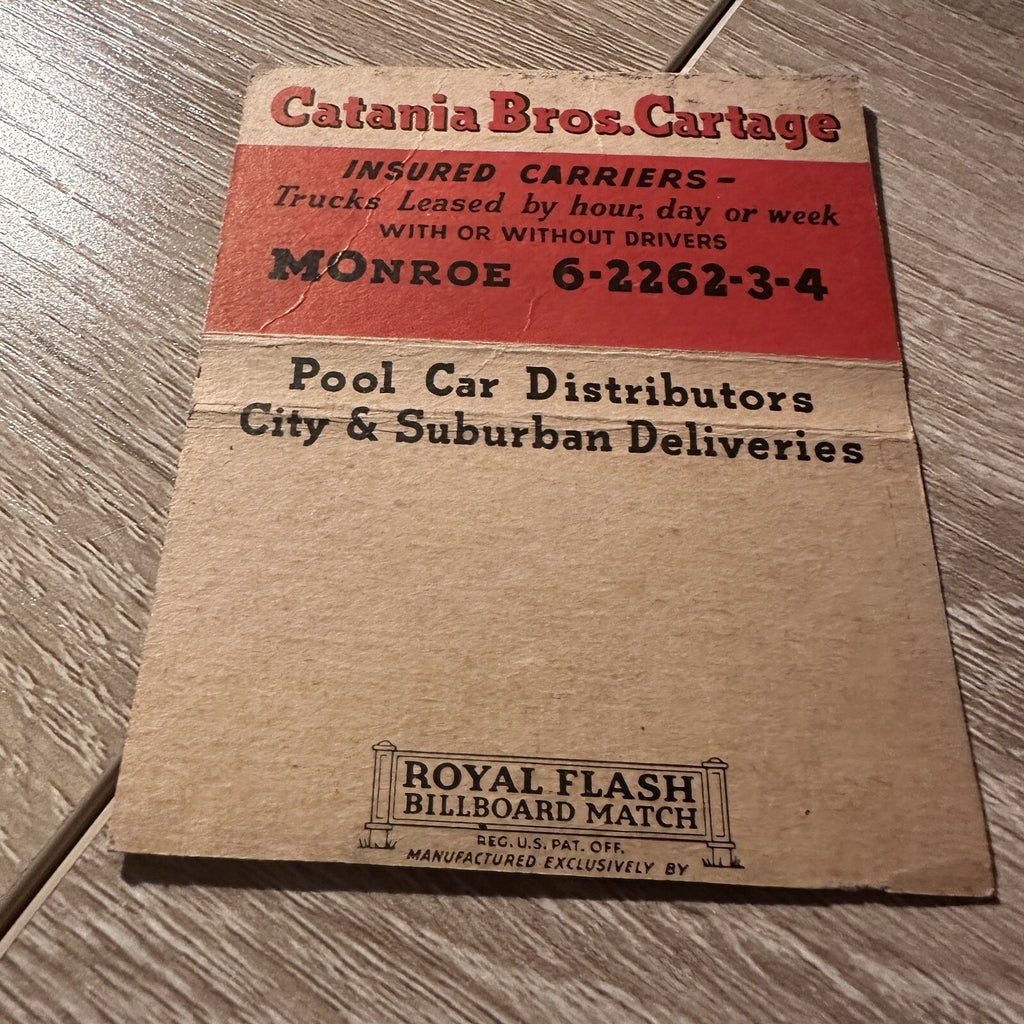 Vintage Catania Bros Cartage Chicago Illinois Advertising Matchbook