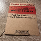 Vintage Catania Bros Cartage Chicago Illinois Advertising Matchbook