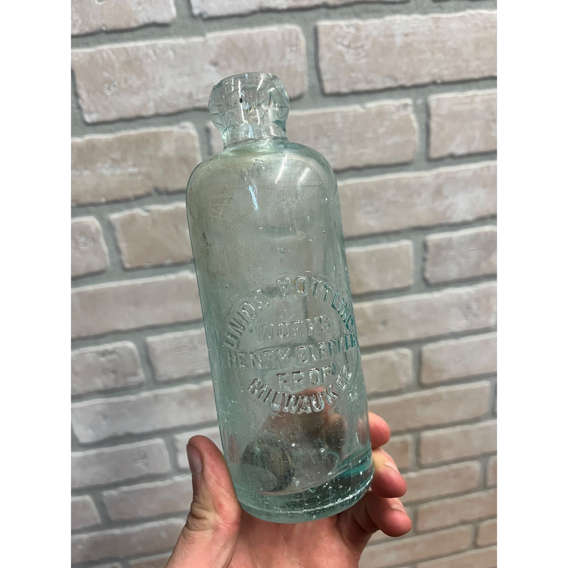 Vintage Union Bottling Works Henry Blenker Beer Bottle Milwaukee Wis Blob Hutch