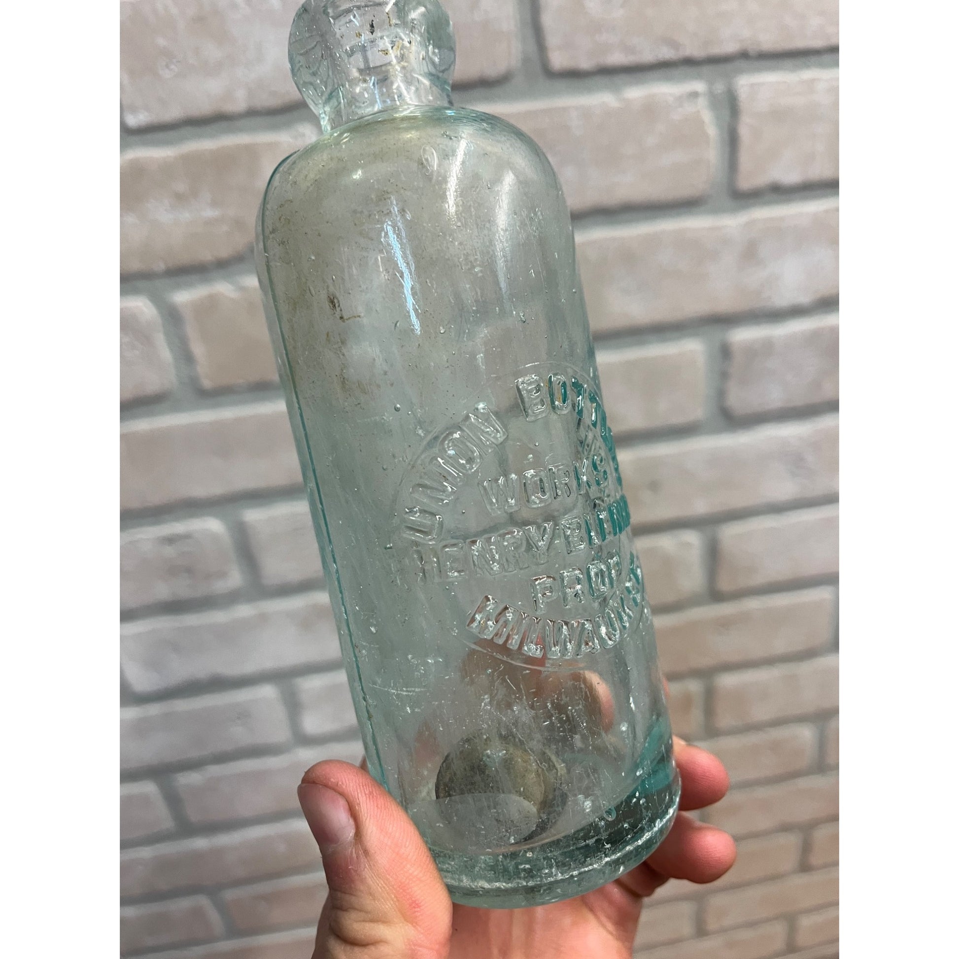 Vintage Union Bottling Works Henry Blenker Beer Bottle Milwaukee Wis Blob Hutch