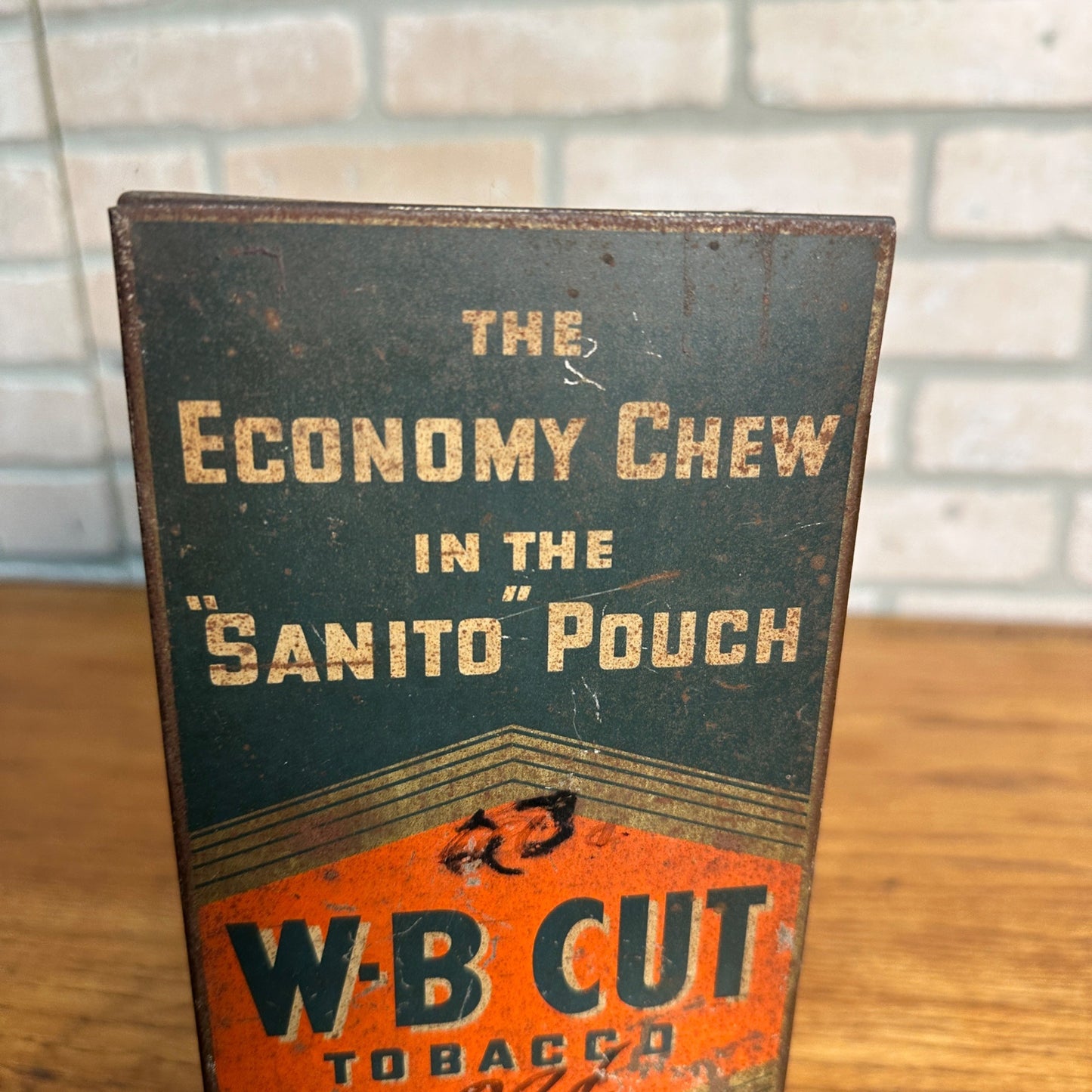 Vintage W-B Cut Tobacco Metal Store Display/Dispenser - "The Economy Chew"