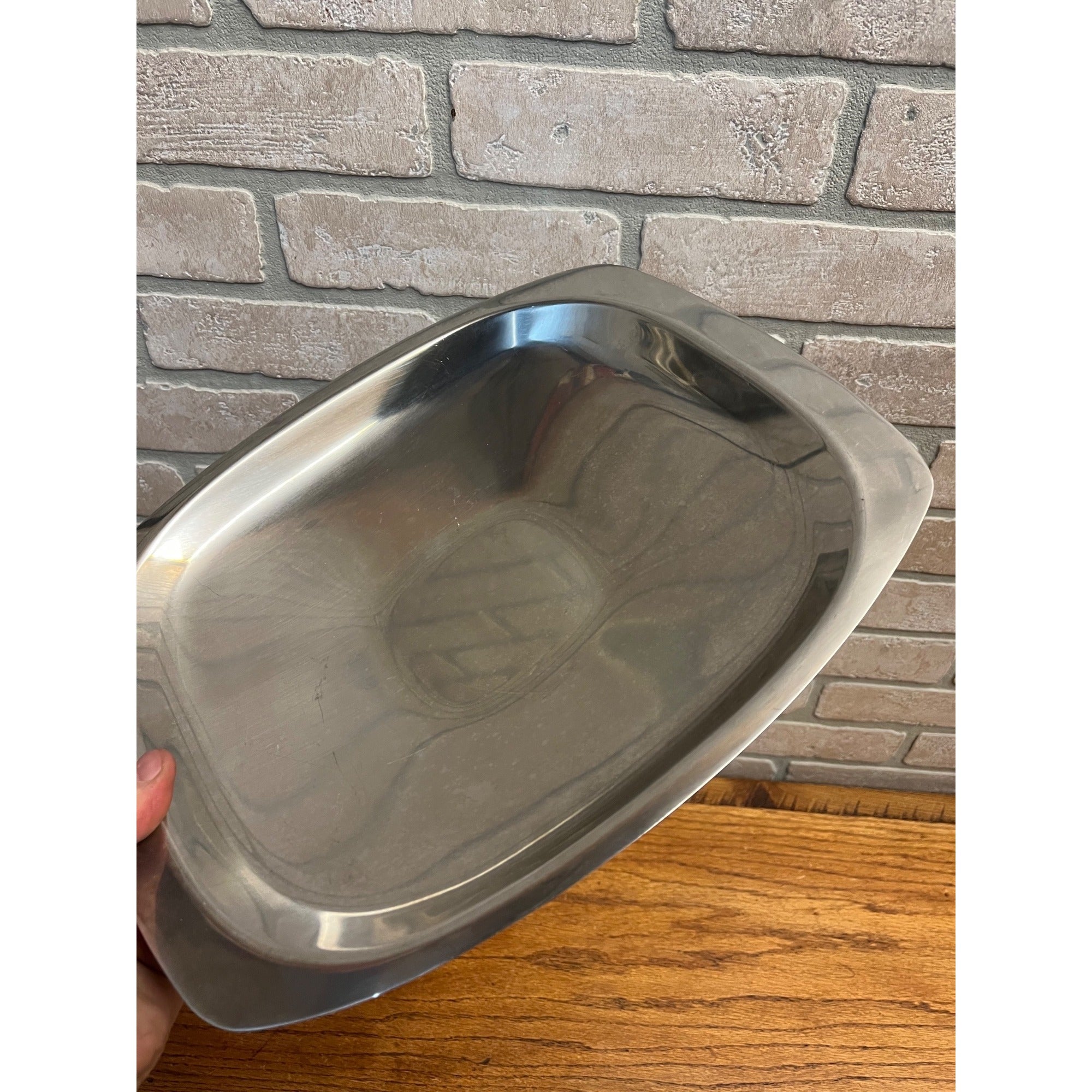Vintage Gabis Stainless Serving Dish Tray 18/8 Sweden MCM 1960s 13" by 11"