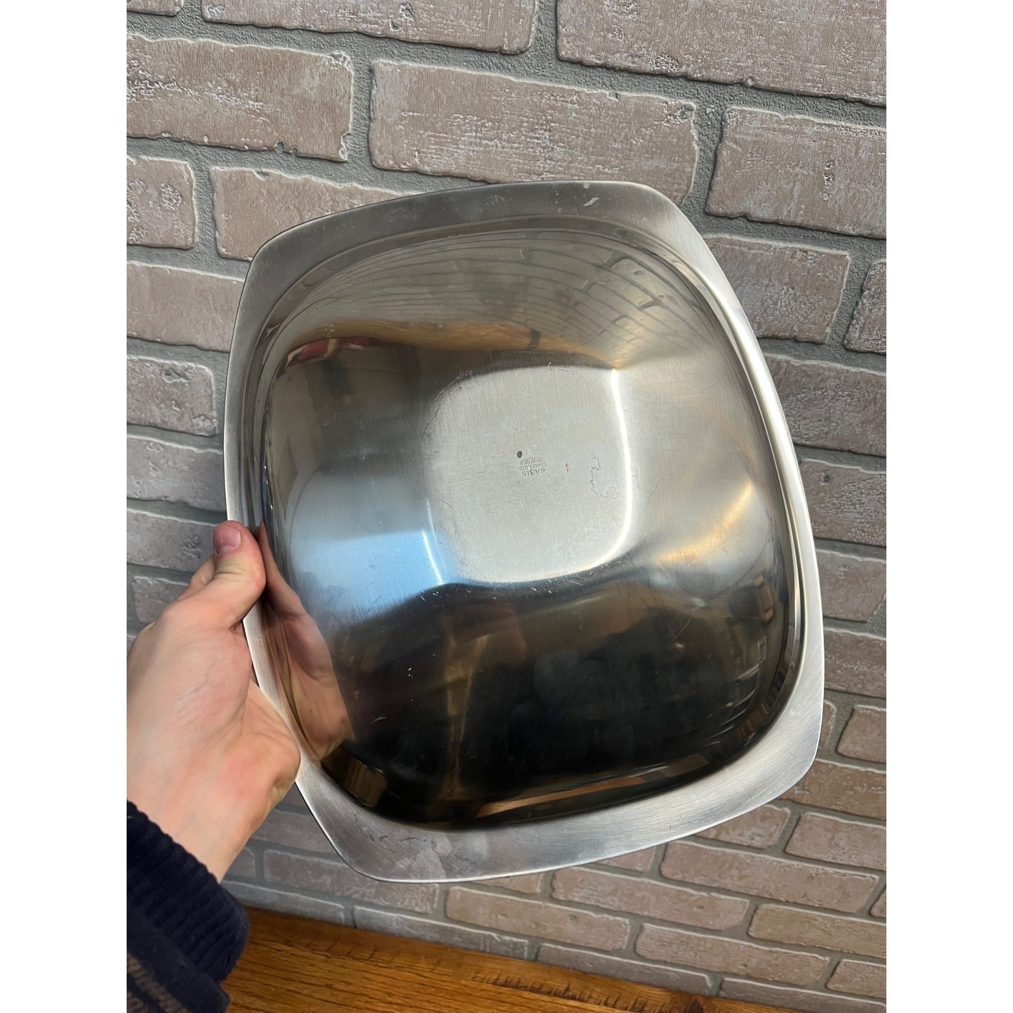 Vintage Gabis Stainless Serving Dish Tray 18/8 Sweden MCM 1960s 13" by 11"