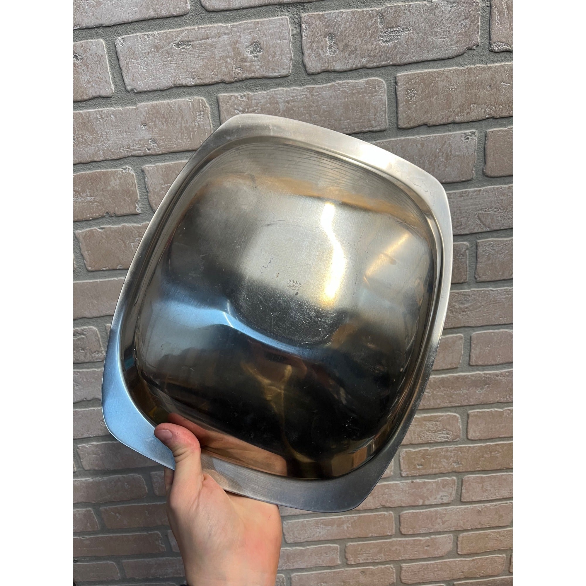 Vintage Gabis Stainless Serving Dish Tray 18/8 Sweden MCM 1960s 13" by 11"