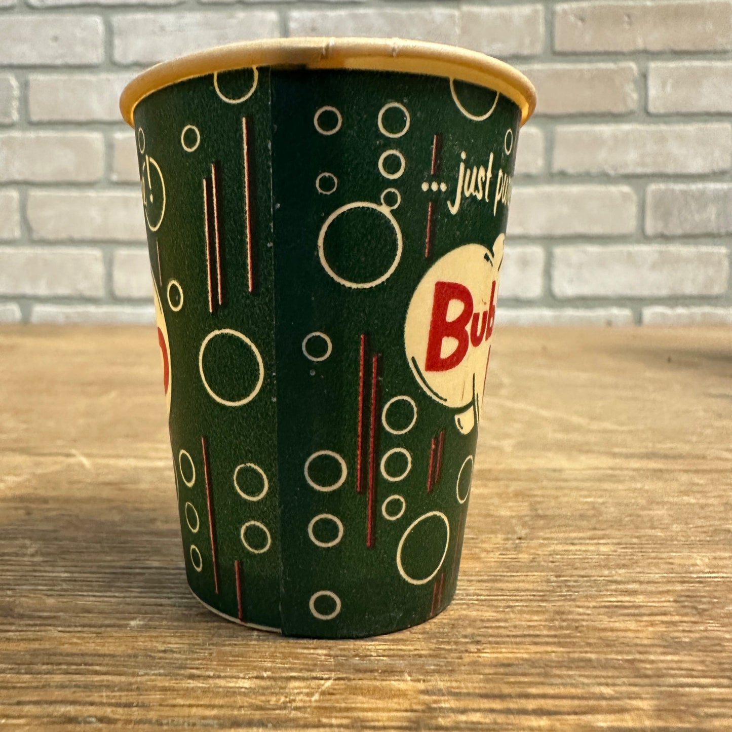 Vintage Bubble Up Soda Paper Wax Cup Promotional Sample