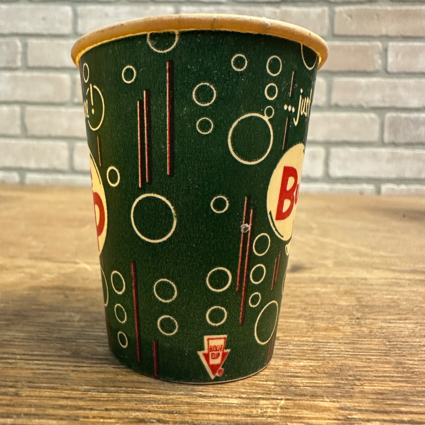 Vintage Bubble Up Soda Paper Wax Cup Promotional Sample