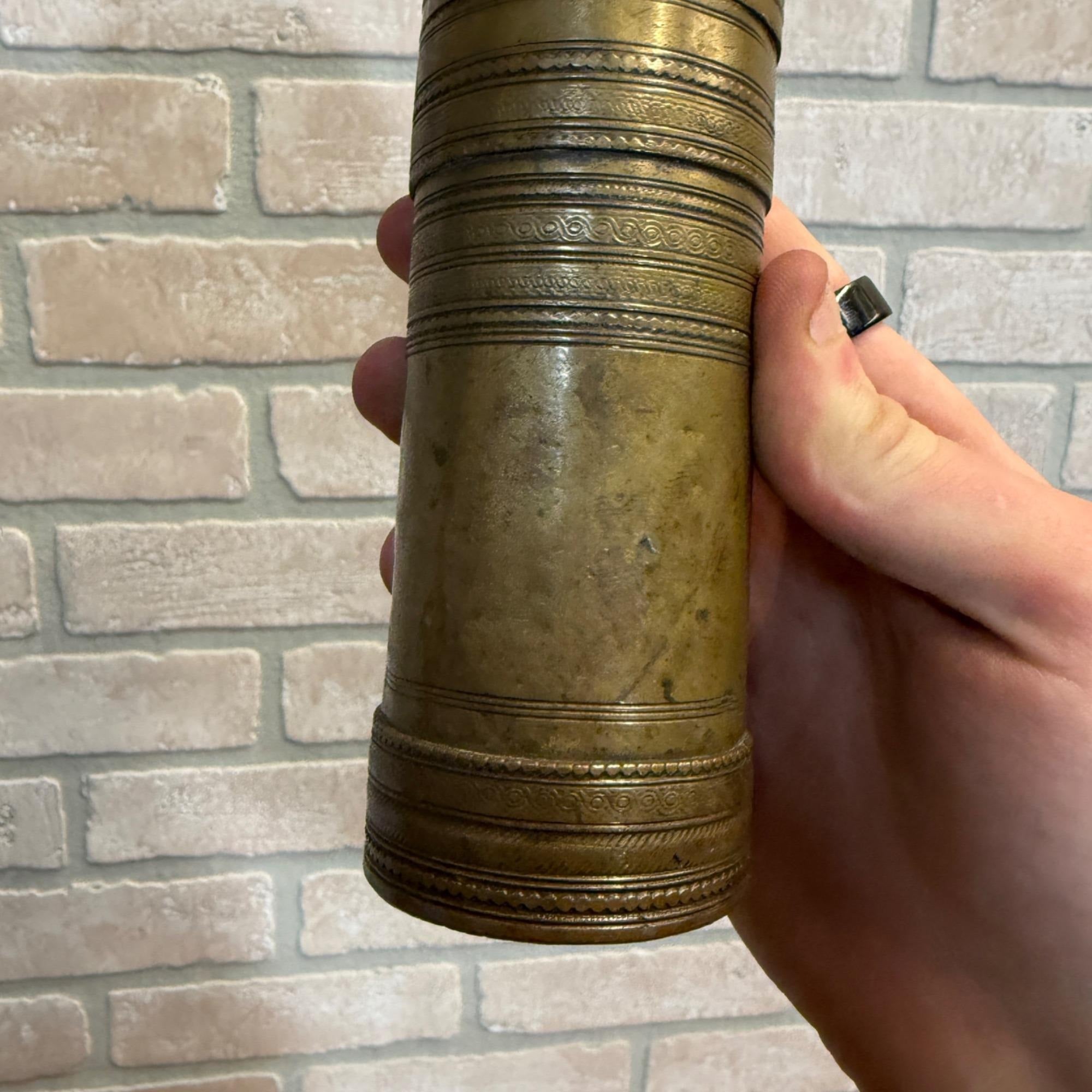 Antique Orante Engraved Brass Coffee/Pepper Grinder/Mill Kitchen Decor