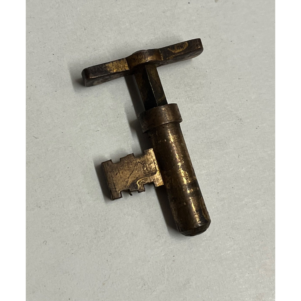 Victorian Era Bronze or Brass Pocket door Mortise Hooked Key Salvaged